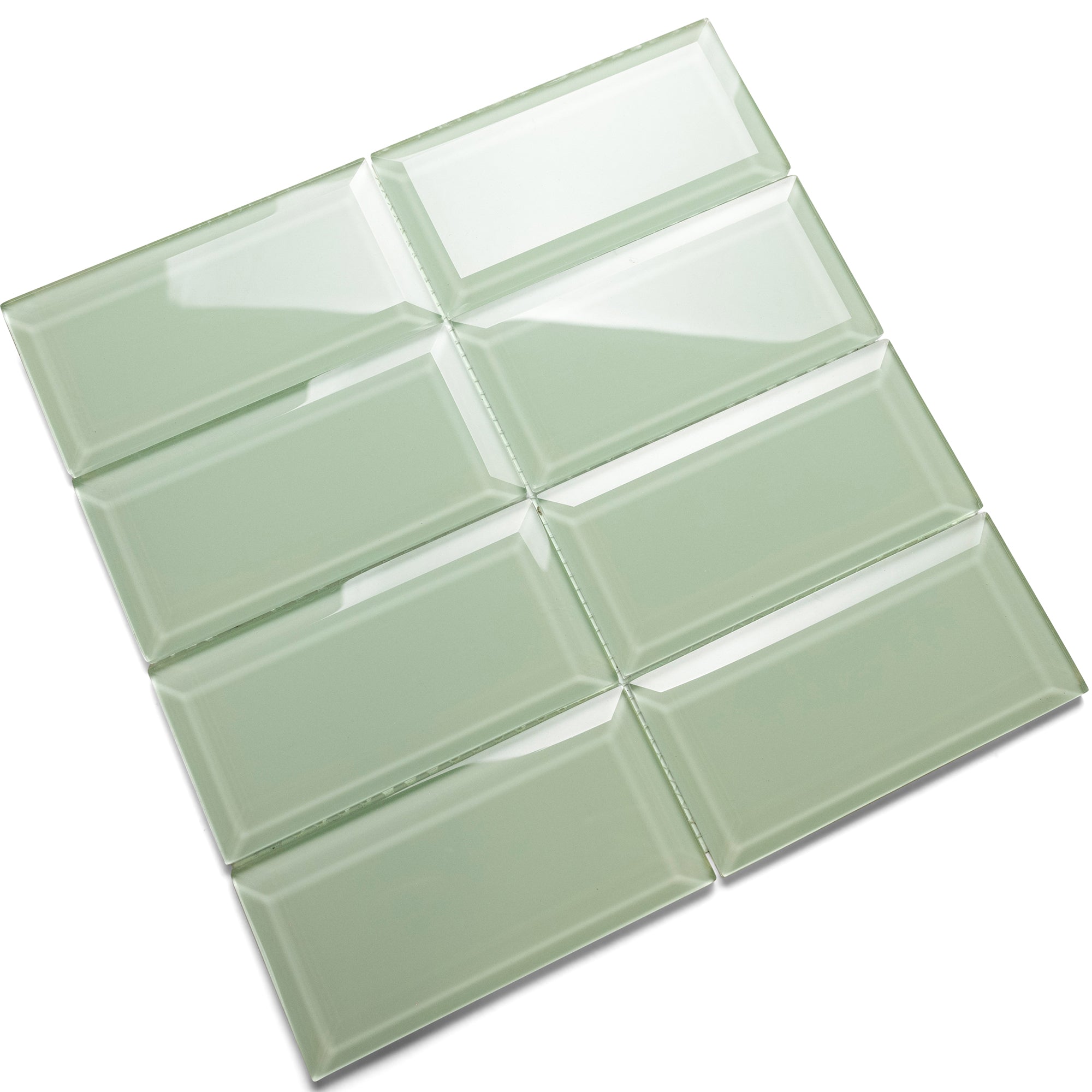 Beveled Surf Glass Subway Tile - Pebble Tile Shop