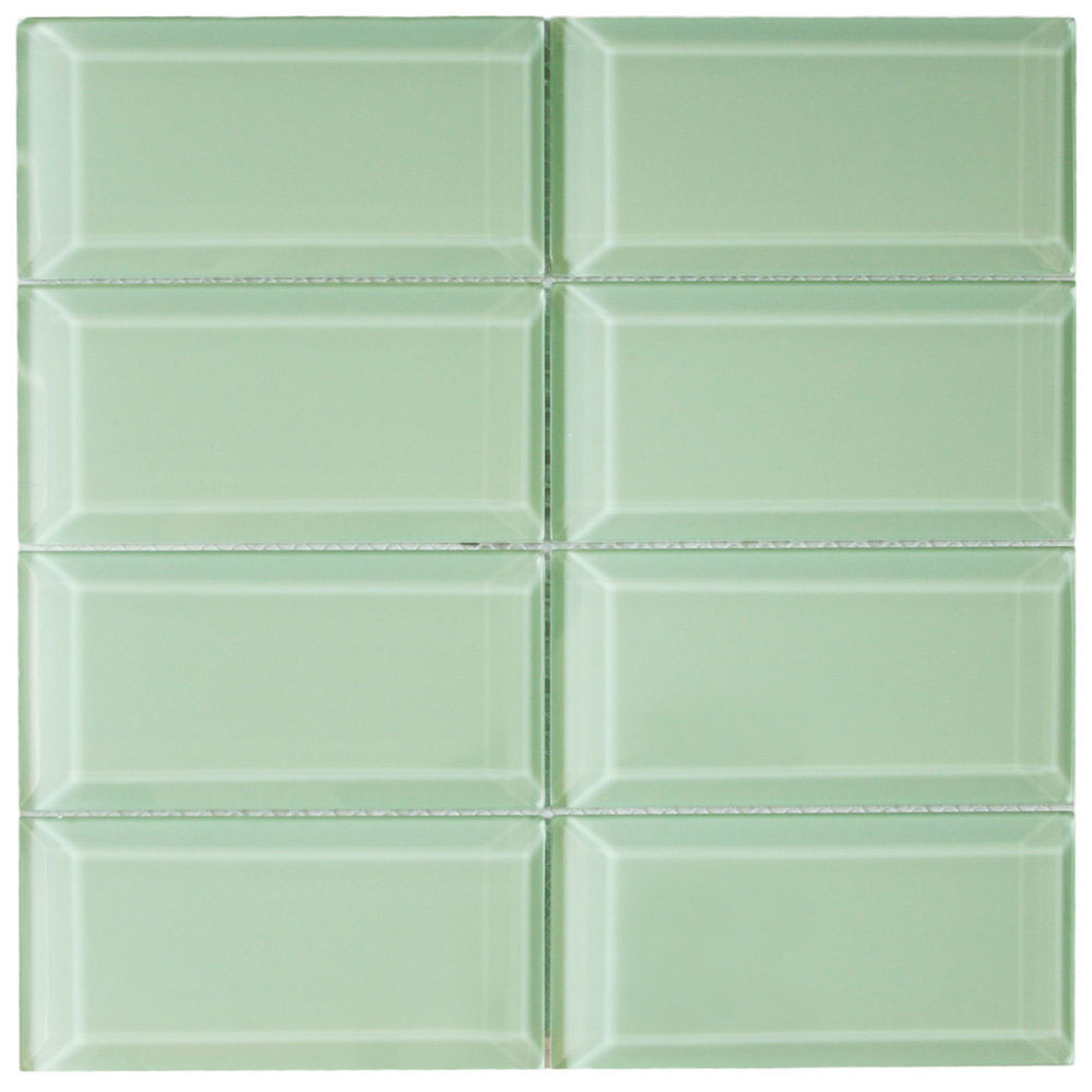 Beveled Surf Glass Subway Tile - Pebble Tile Shop