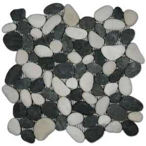 Black and White Pebble Tile - Pebble Tile Shop