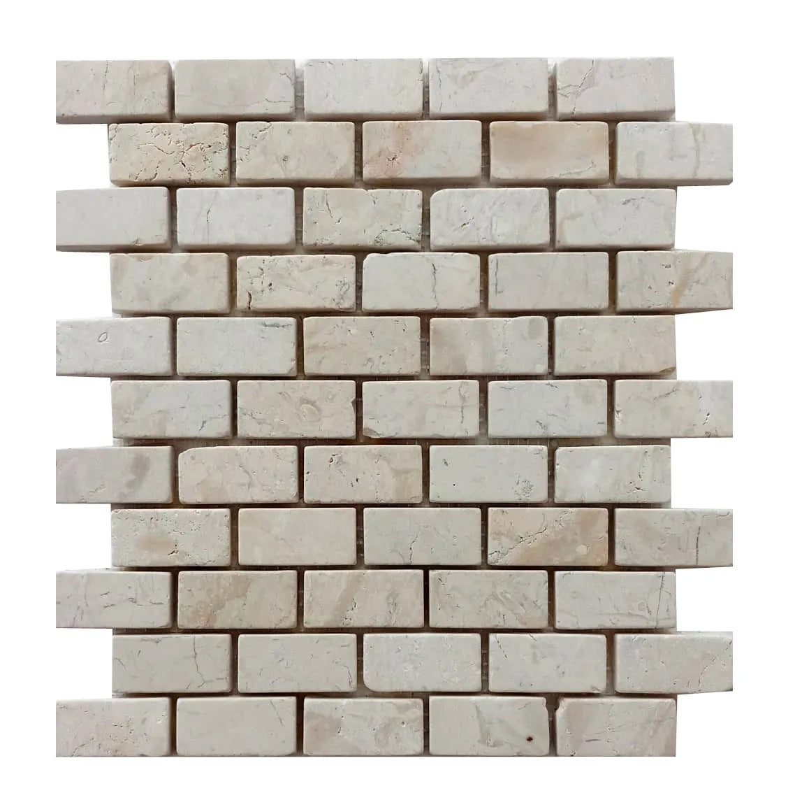 Cream Mini Stone Subway Tile - Pebble Tile Shop