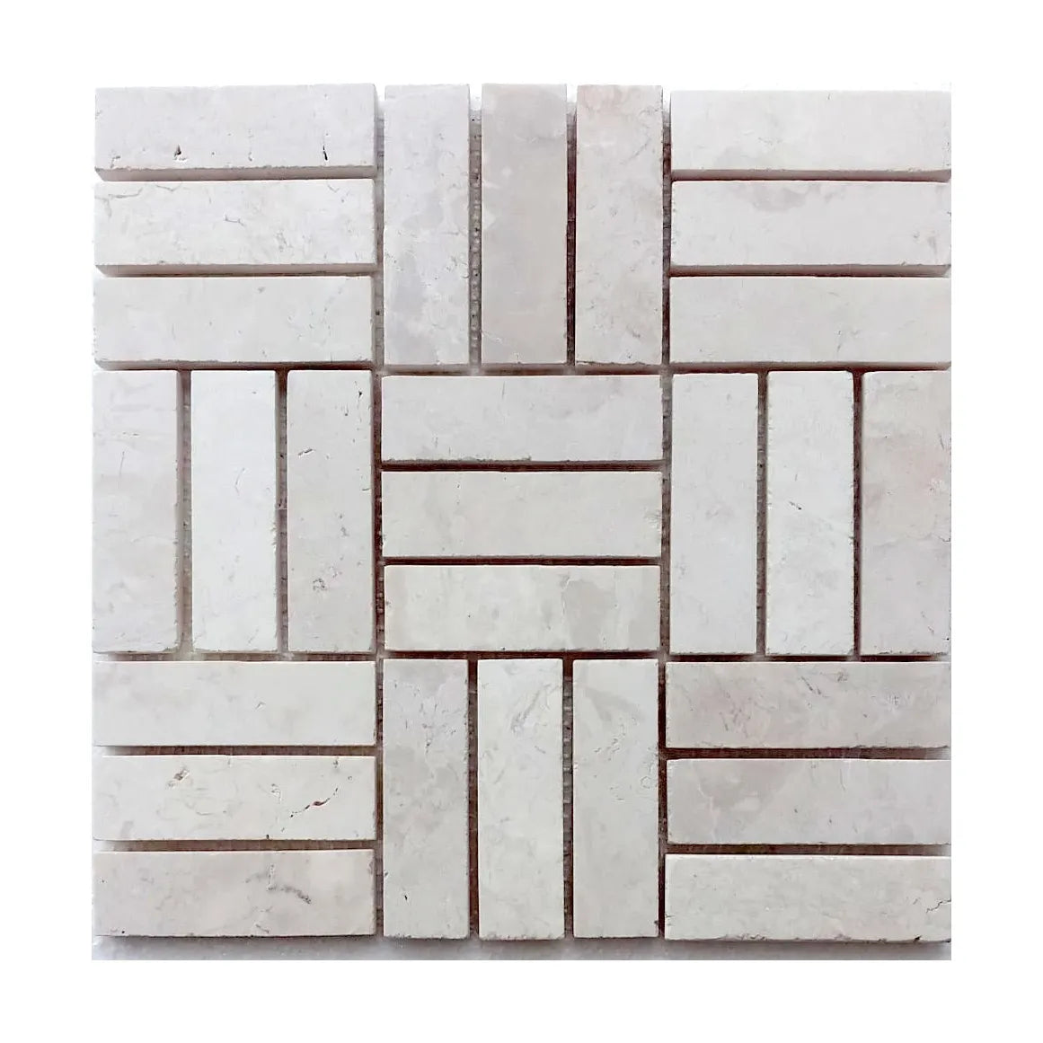 Cream Weave Stone Mosaic Tile - Pebble Tile Shop