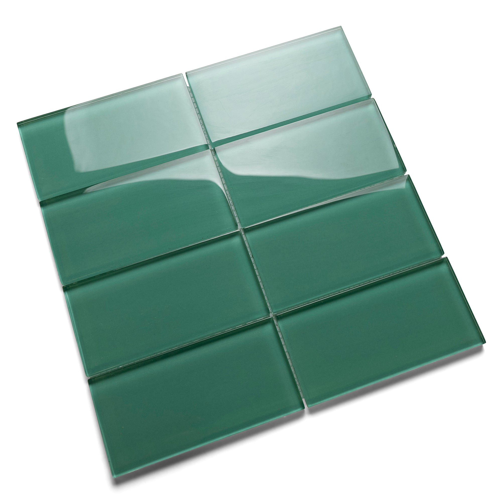 Emerald Glass Subway Tile - Pebble Tile Shop