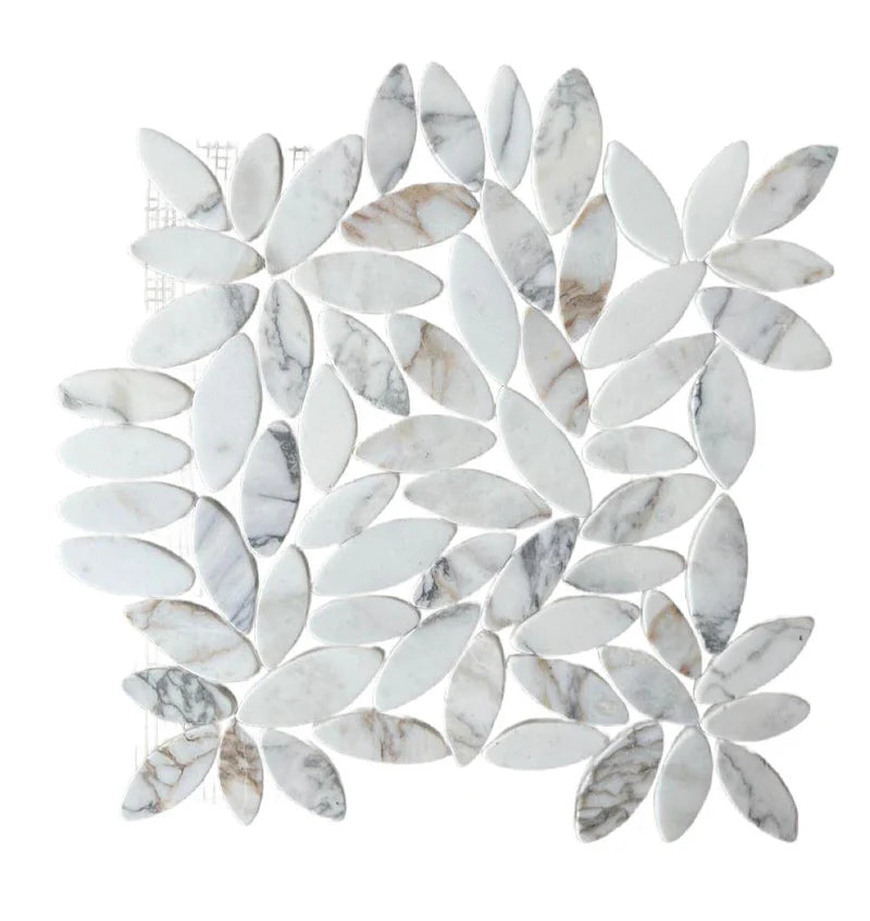 Calacatta Flower Stone Mosaic Tiles - Pebble Tile Shop