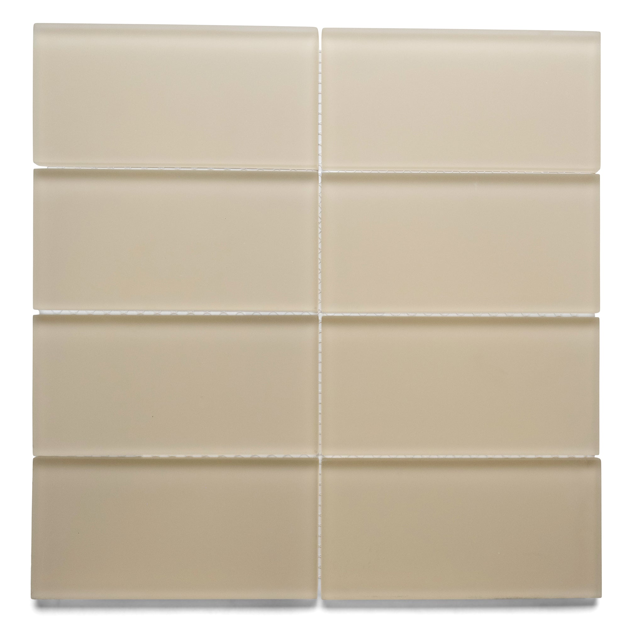 Frosted Khaki Glass Subway Tile - Pebble Tile Shop