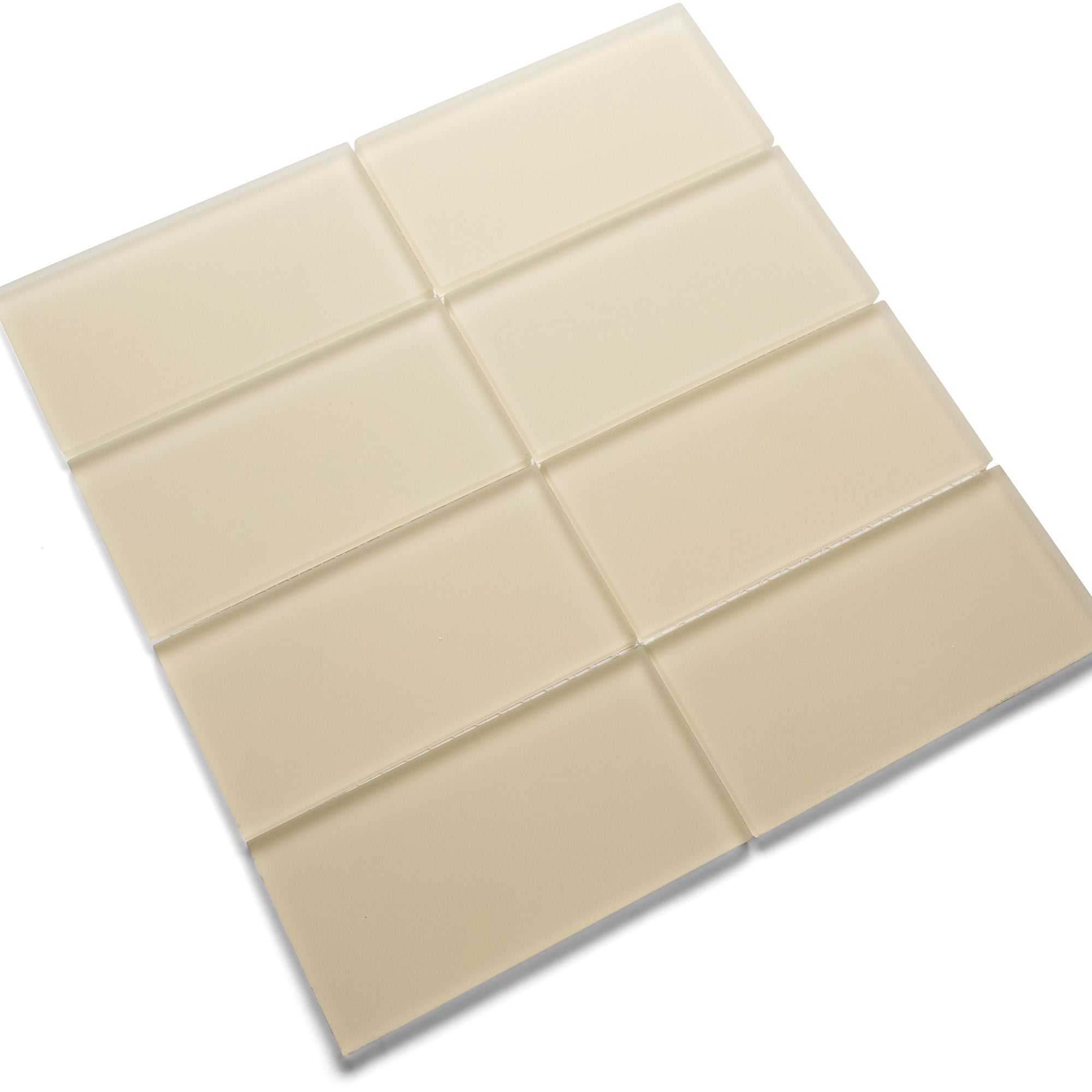 Frosted Khaki Glass Subway Tile - Pebble Tile Shop