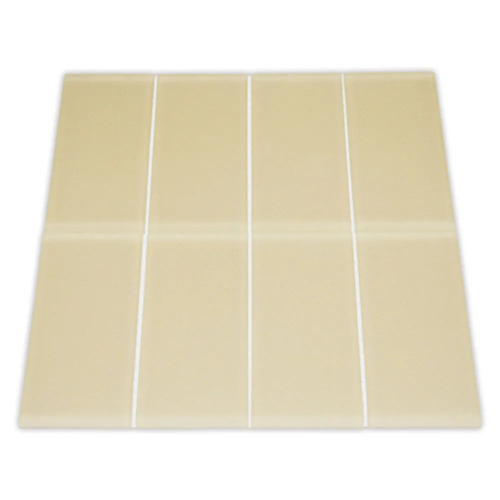 Frosted Khaki Glass Subway Tile - Pebble Tile Shop