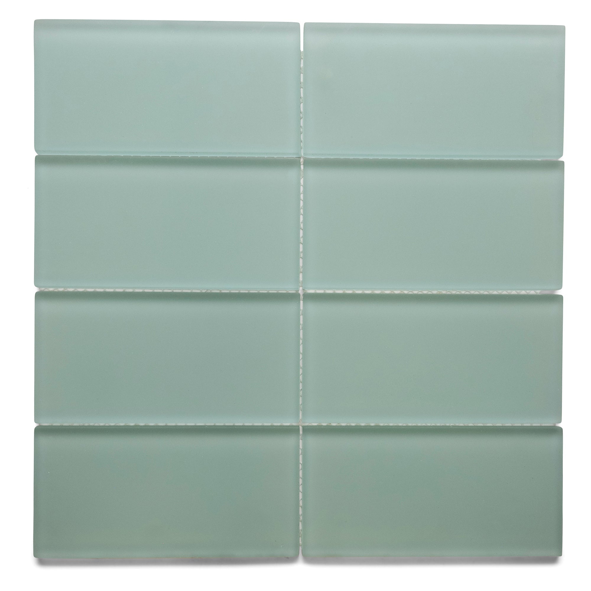 Frosted Sage Green Glass Subway Tile - Pebble Tile Shop