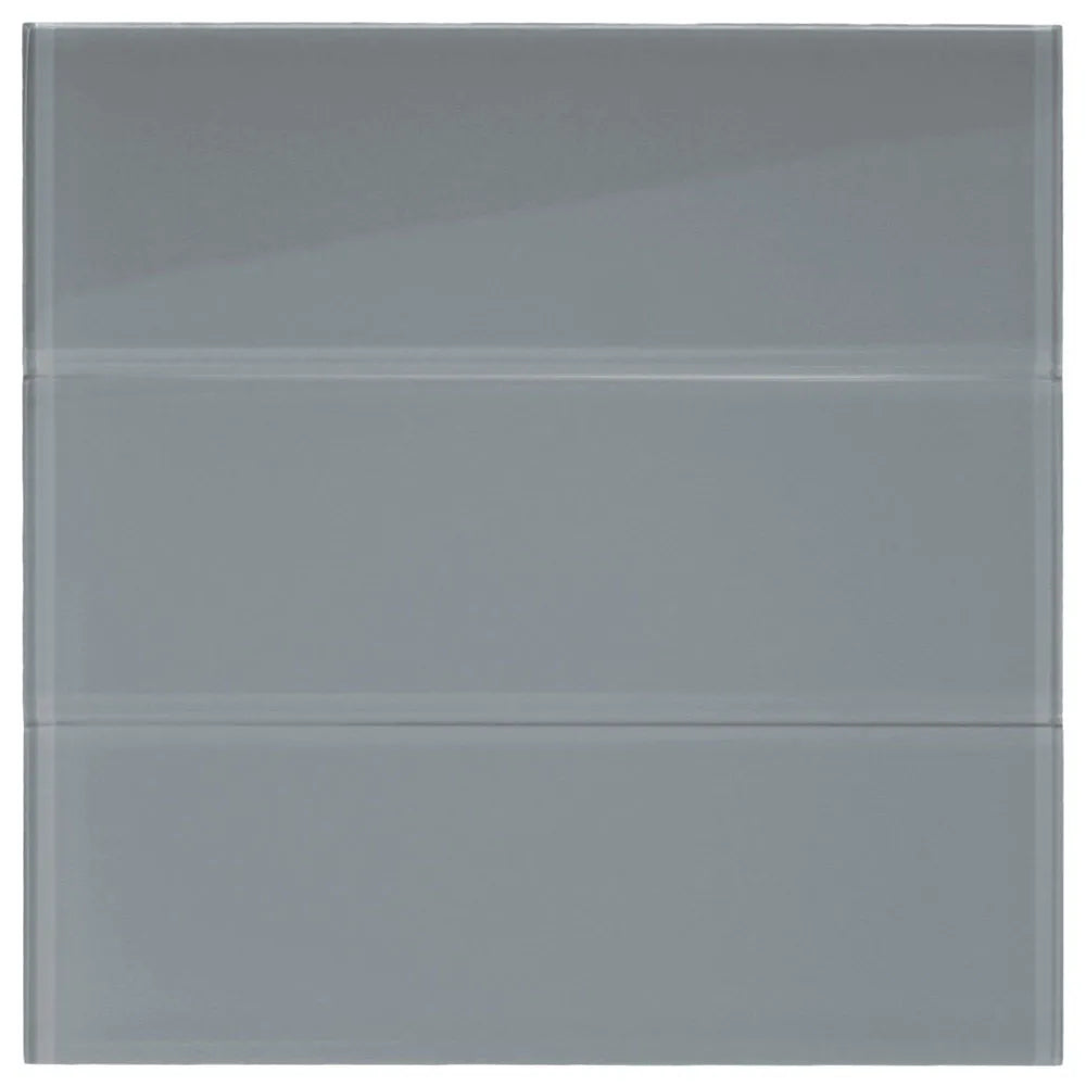 Ice Grey Glass 4" x 12" Subway Tile - Pebble Tile Shop