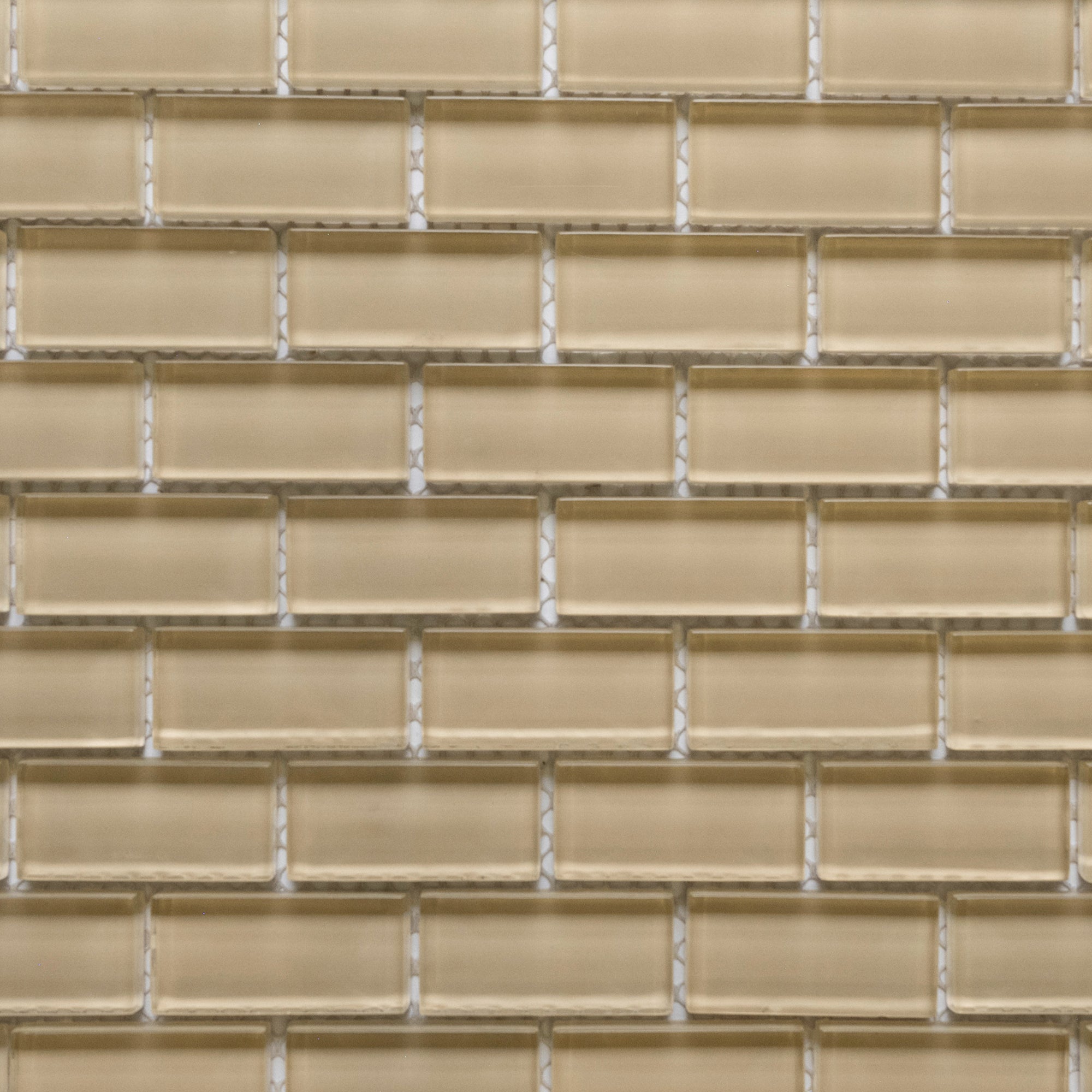 Khaki 1x2 Mini Glass Subway Tile - Pebble Tile Shop