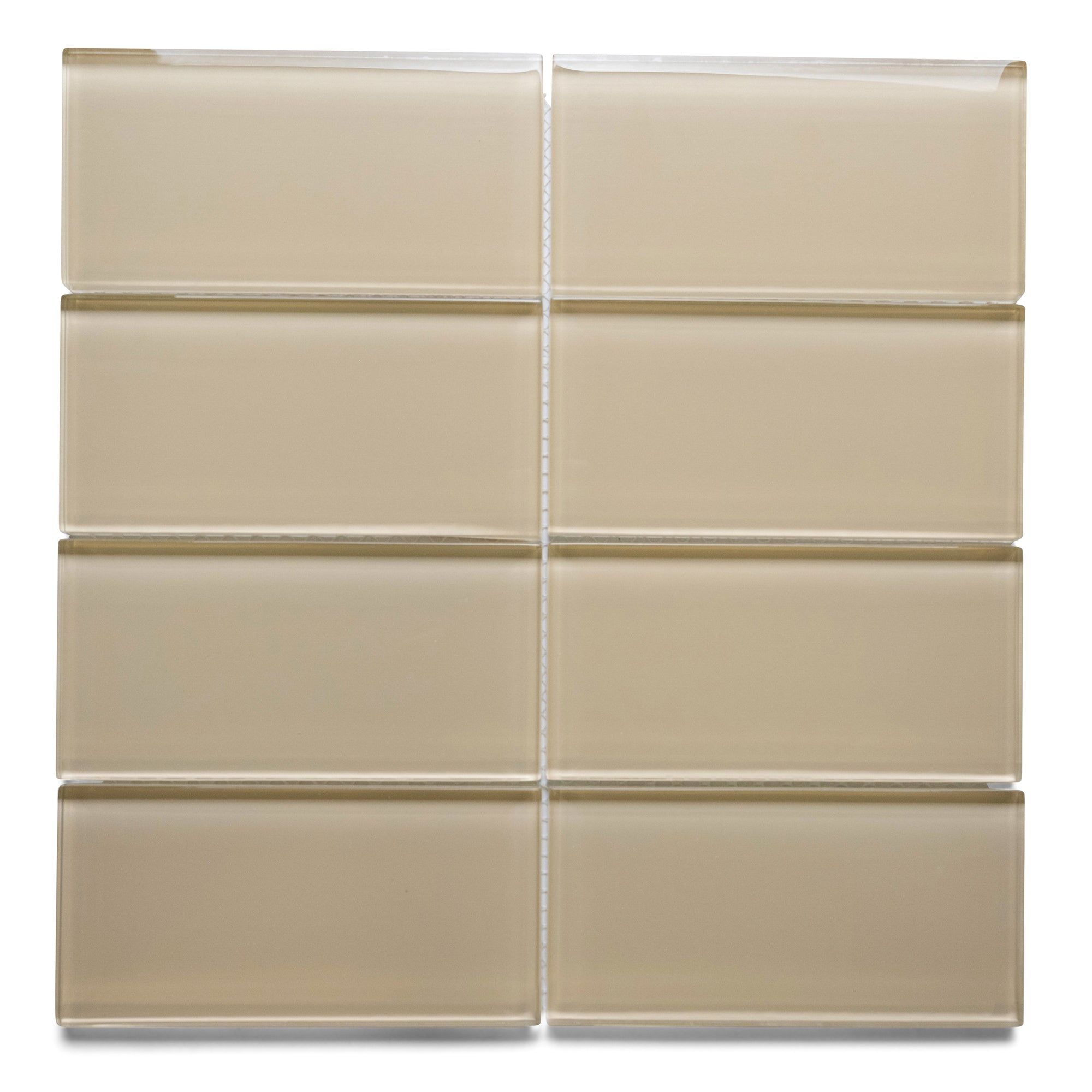 Khaki Glass Subway Tile - Pebble Tile Shop