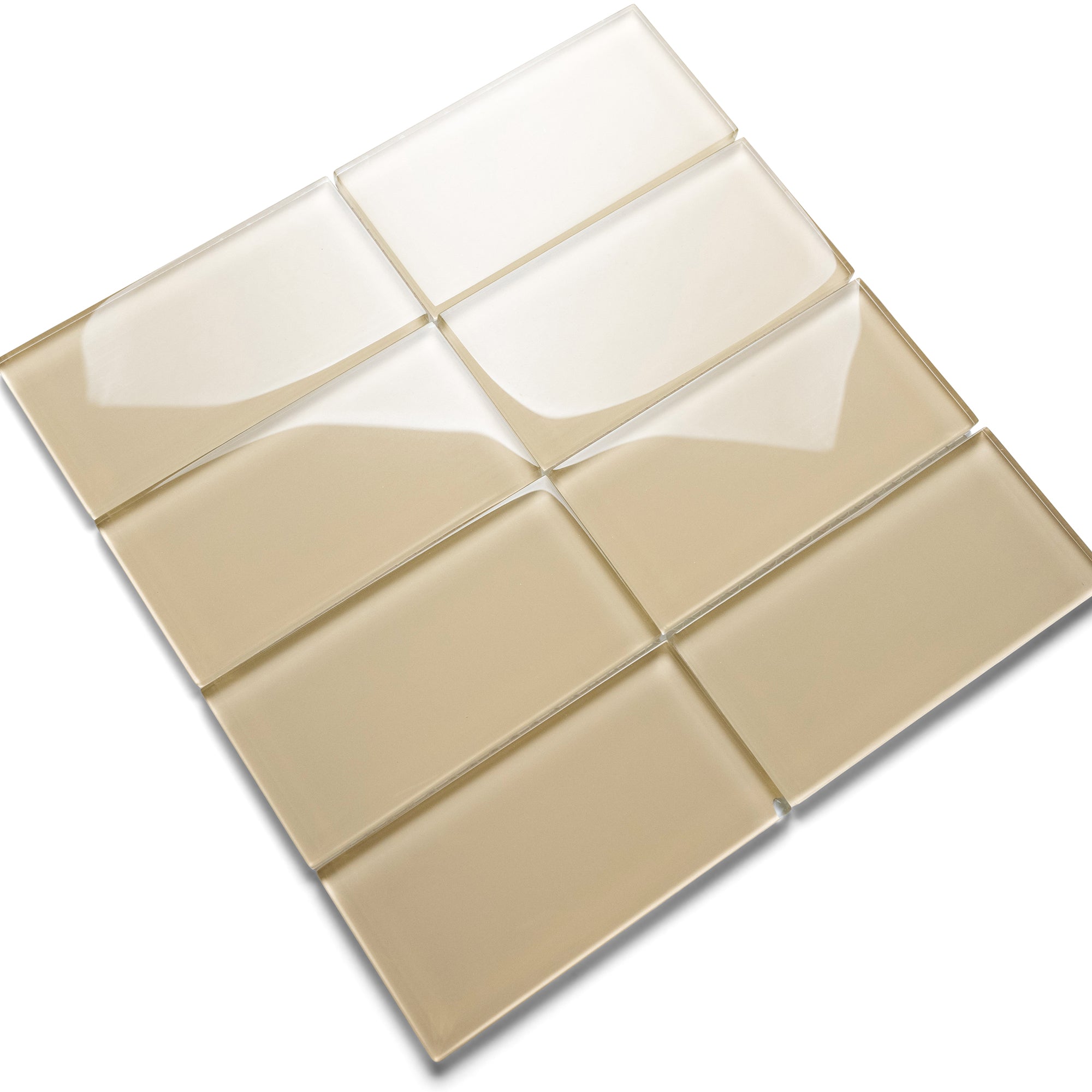 Khaki Glass Subway Tile - Pebble Tile Shop