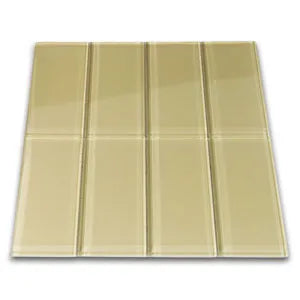 Khaki Glass Subway Tile - Pebble Tile Shop