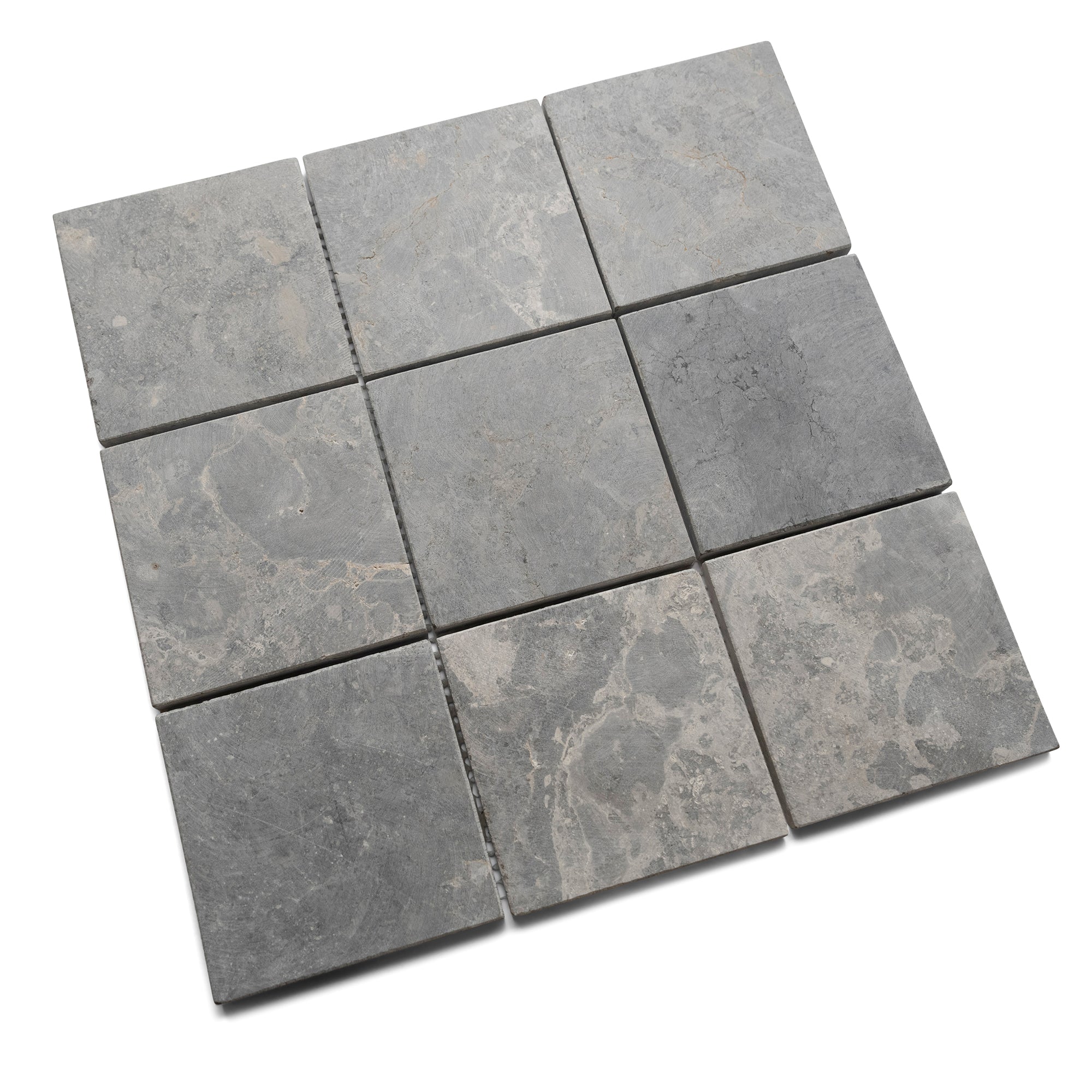 Light Grey 4x4 Stone Mosaic Tile - Pebble Tile Shop