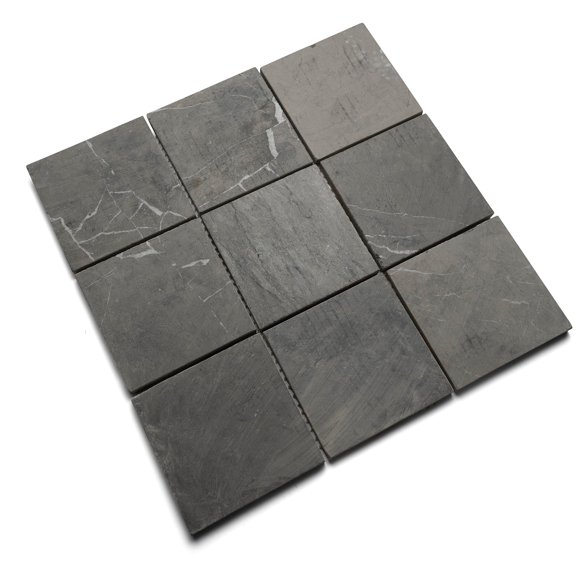 Grey 4x4 Stone Mosaic Tile - Pebble Tile Shop