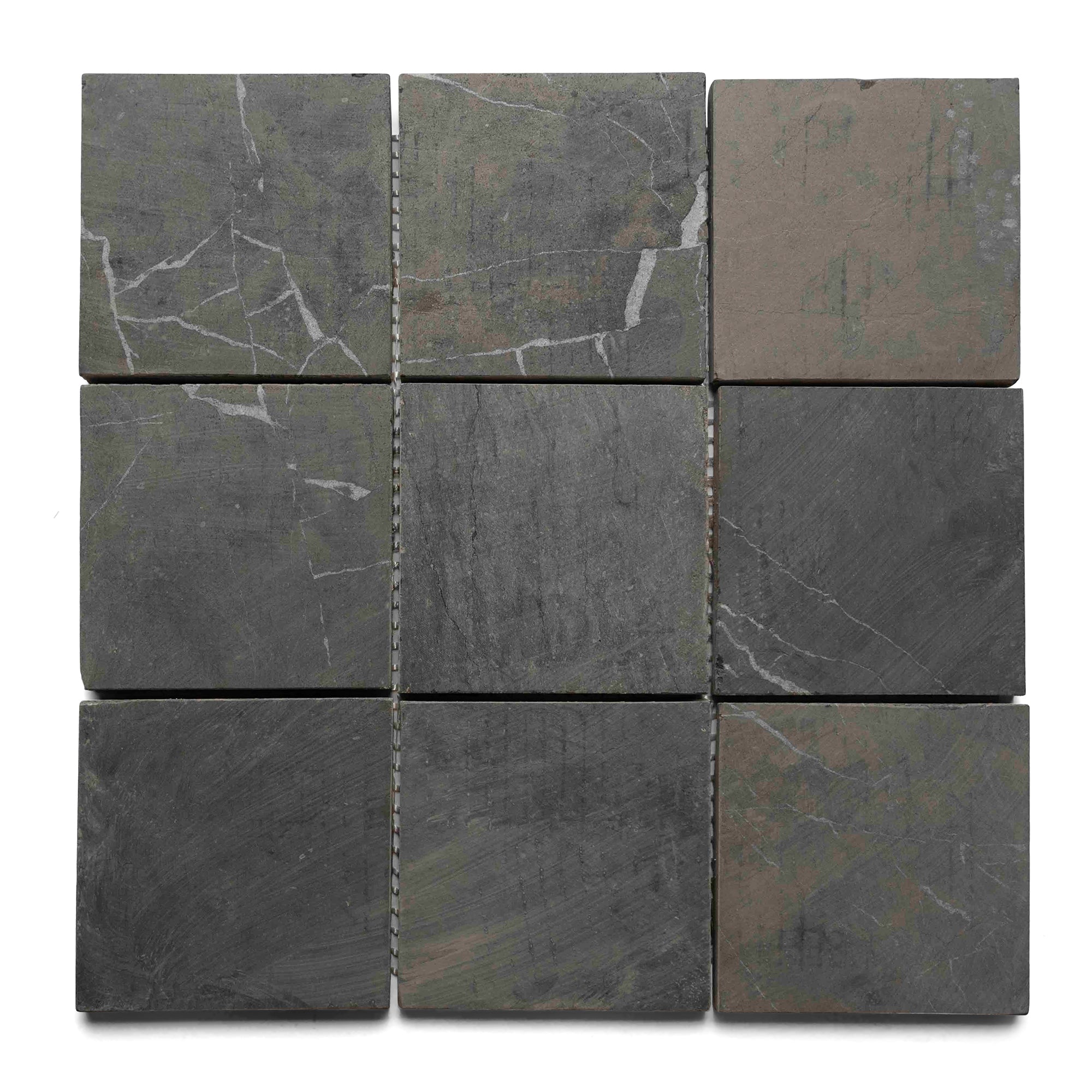 Grey 4x4 Stone Mosaic Tile - Pebble Tile Shop