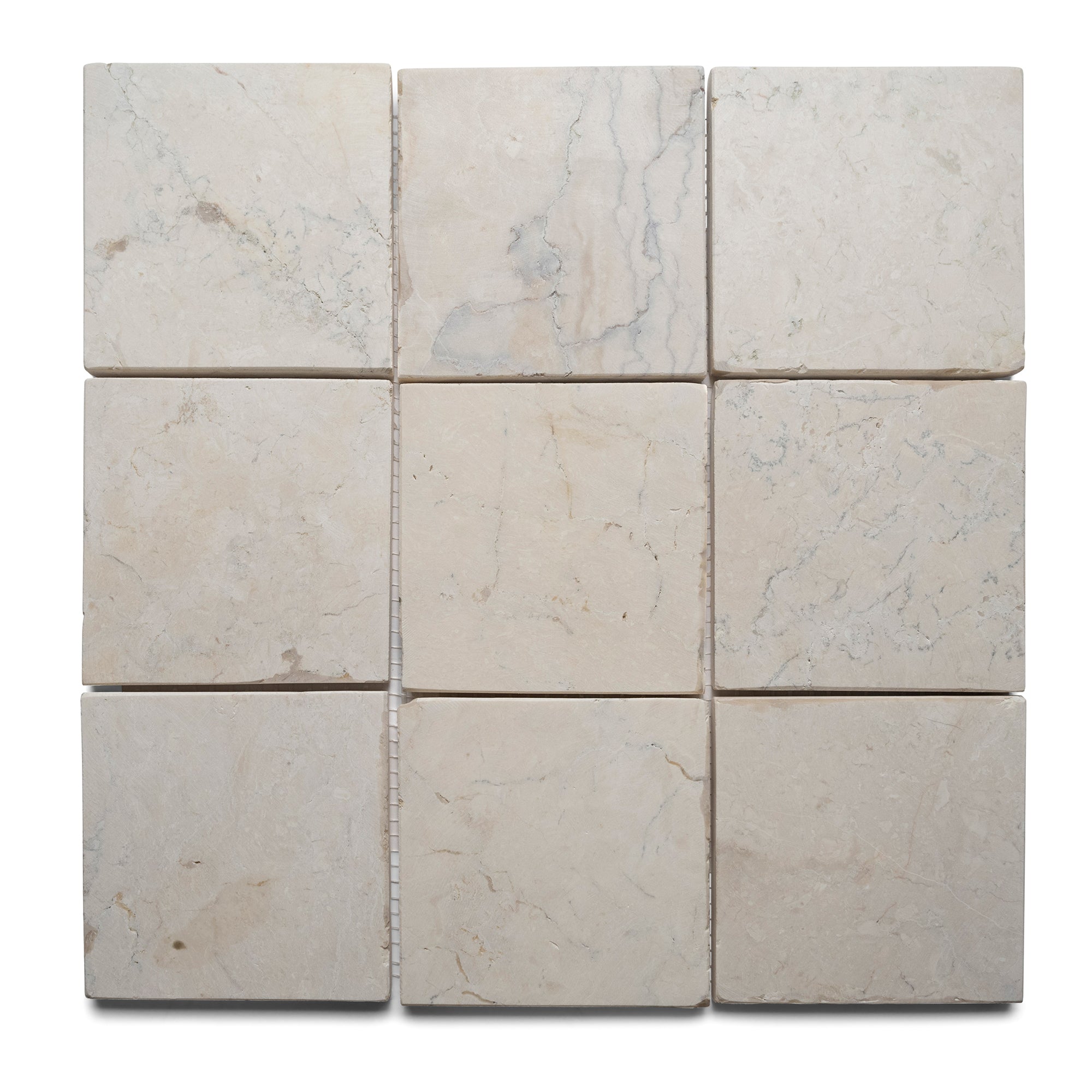 Cream 4x4 Stone Mosaic Tile - Pebble Tile Shop