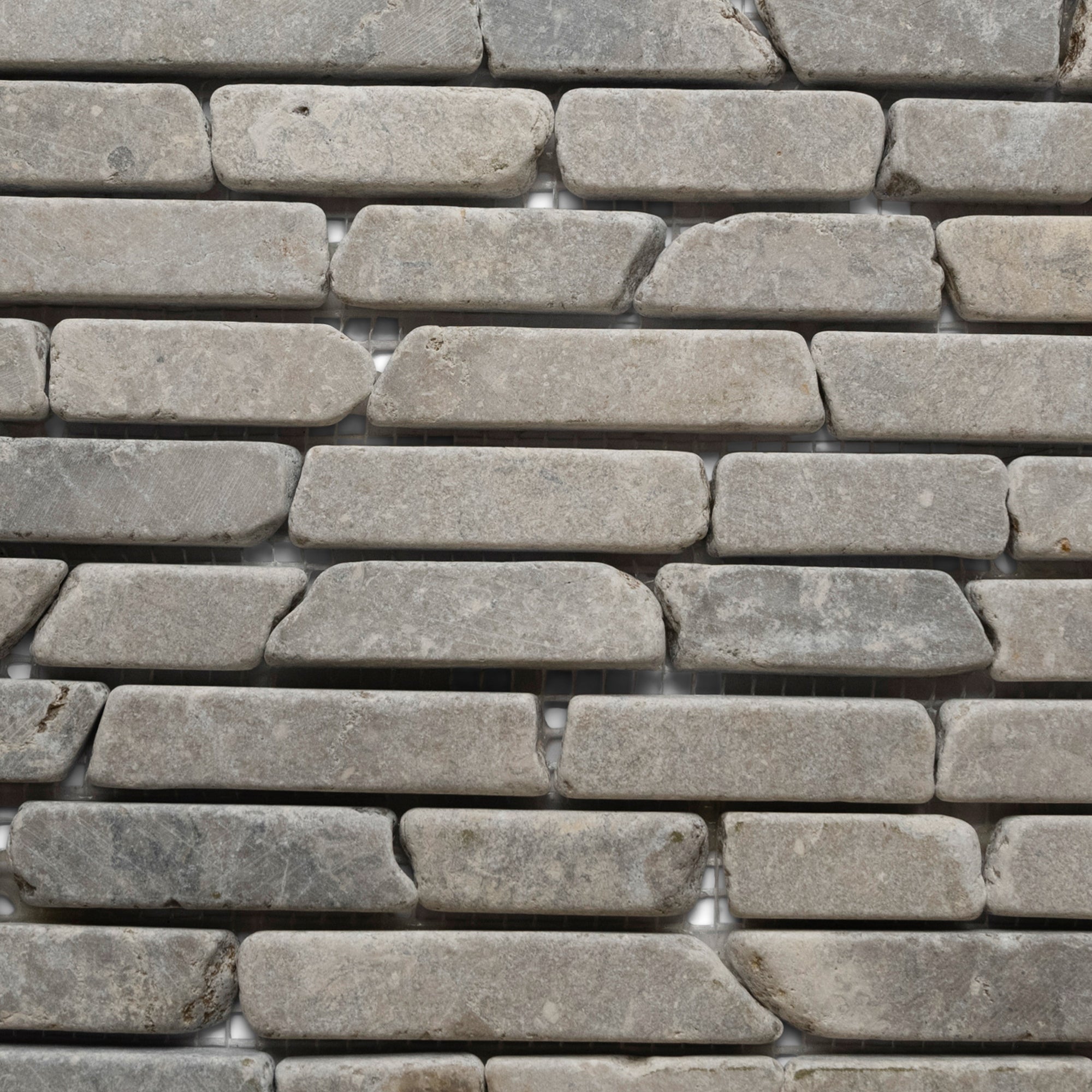 Light Grey Pencil Stone Mosaic Tile - Pebble Tile Shop