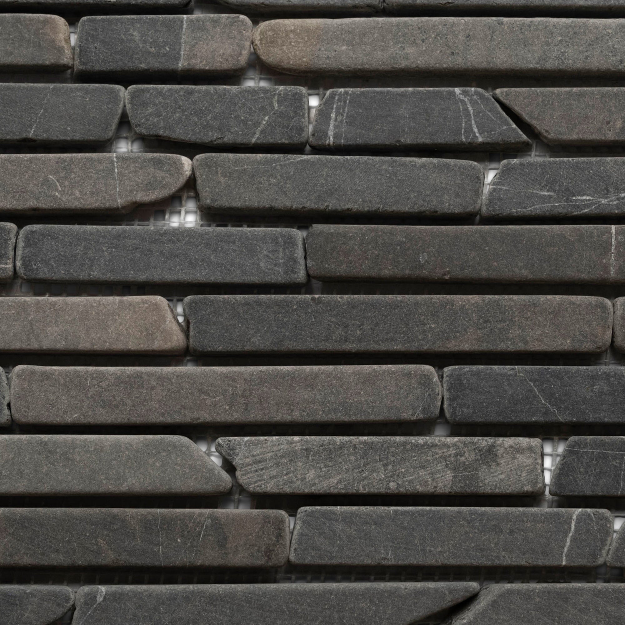 Grey Pencil Stone Mosaic Tile - Pebble Tile Shop