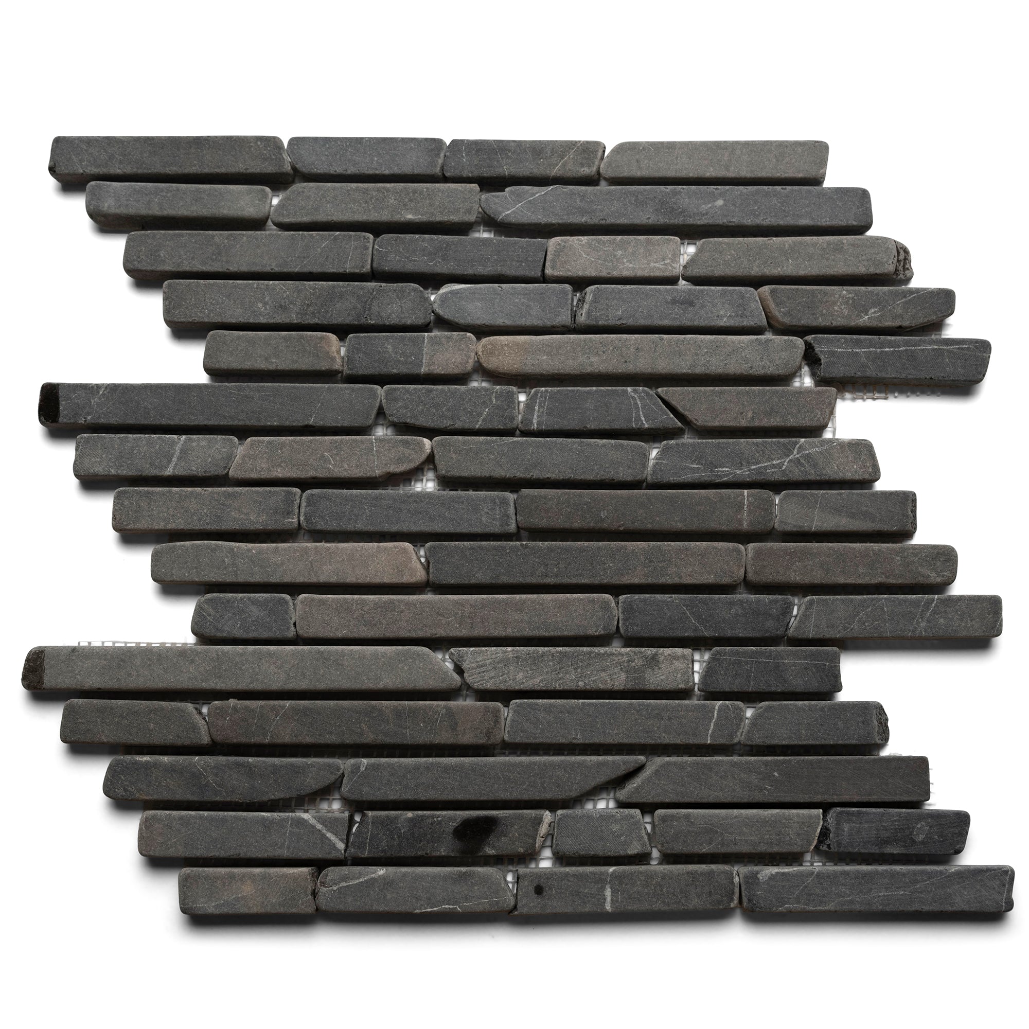 Grey Pencil Stone Mosaic Tile - Pebble Tile Shop