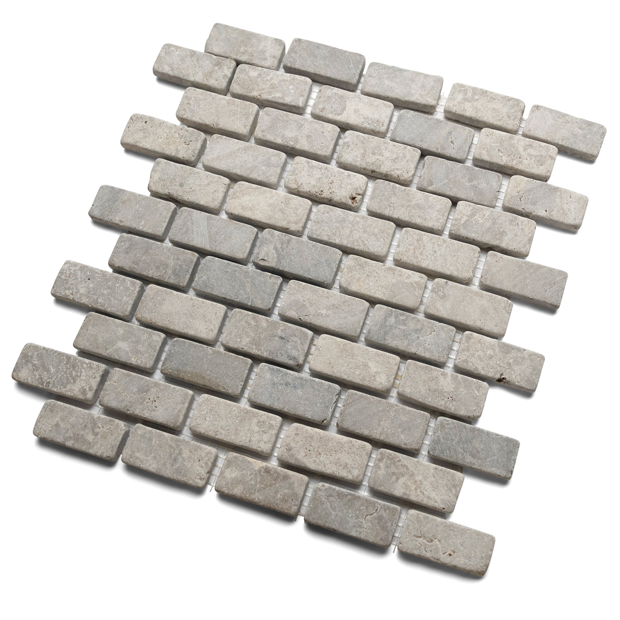 Light Grey Mini Stone Subway Tile - Pebble Tile Shop