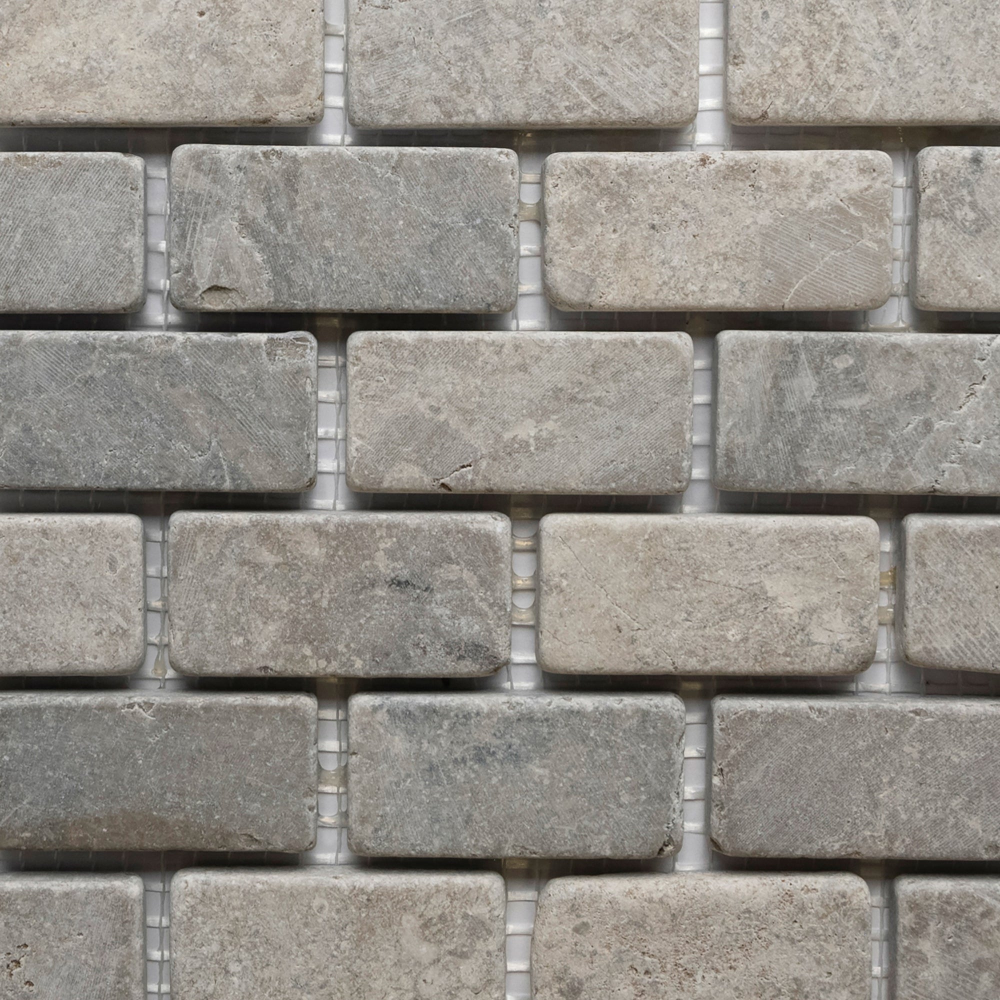 Light Grey Mini Stone Subway Tile - Pebble Tile Shop