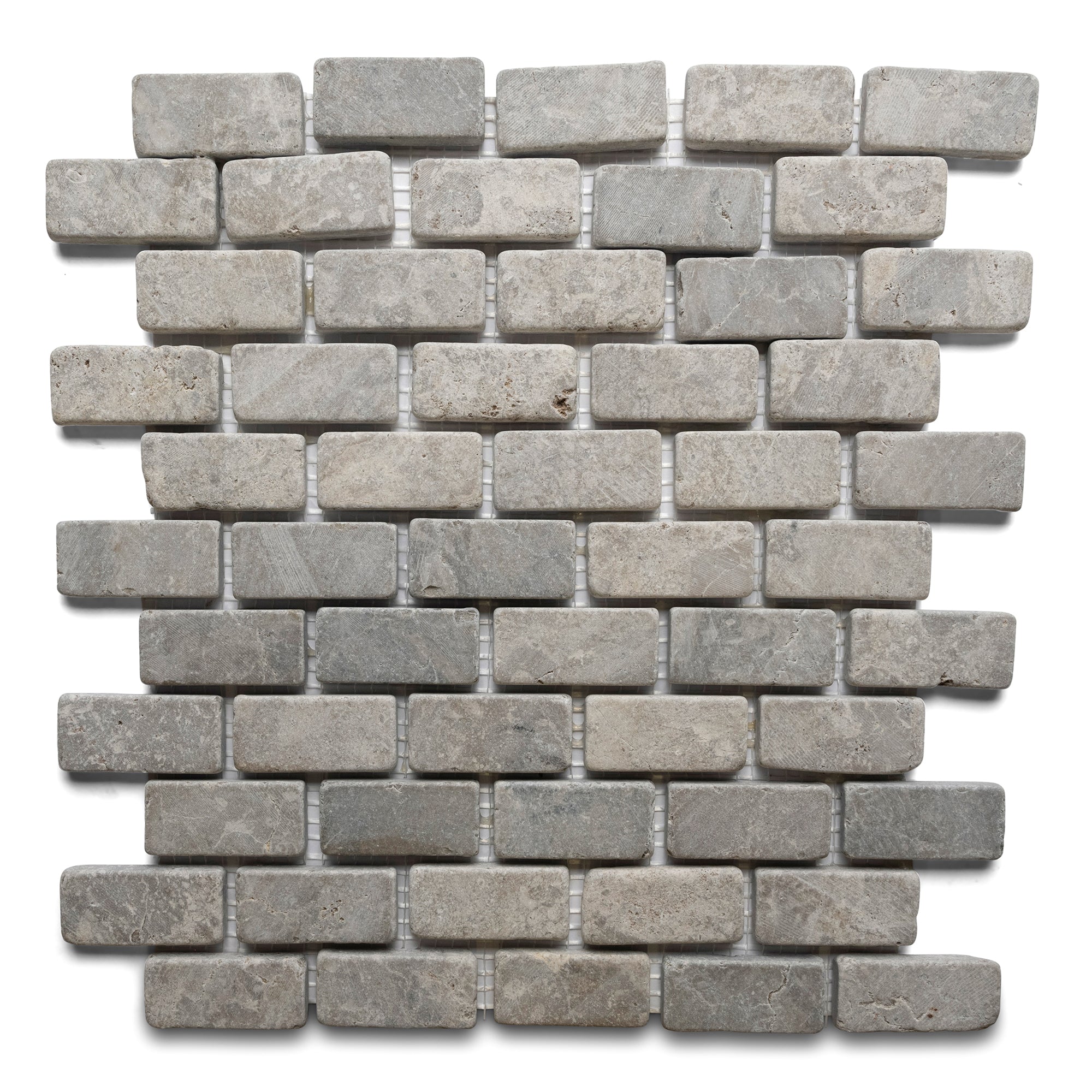 Light Grey Mini Stone Subway Tile - Pebble Tile Shop