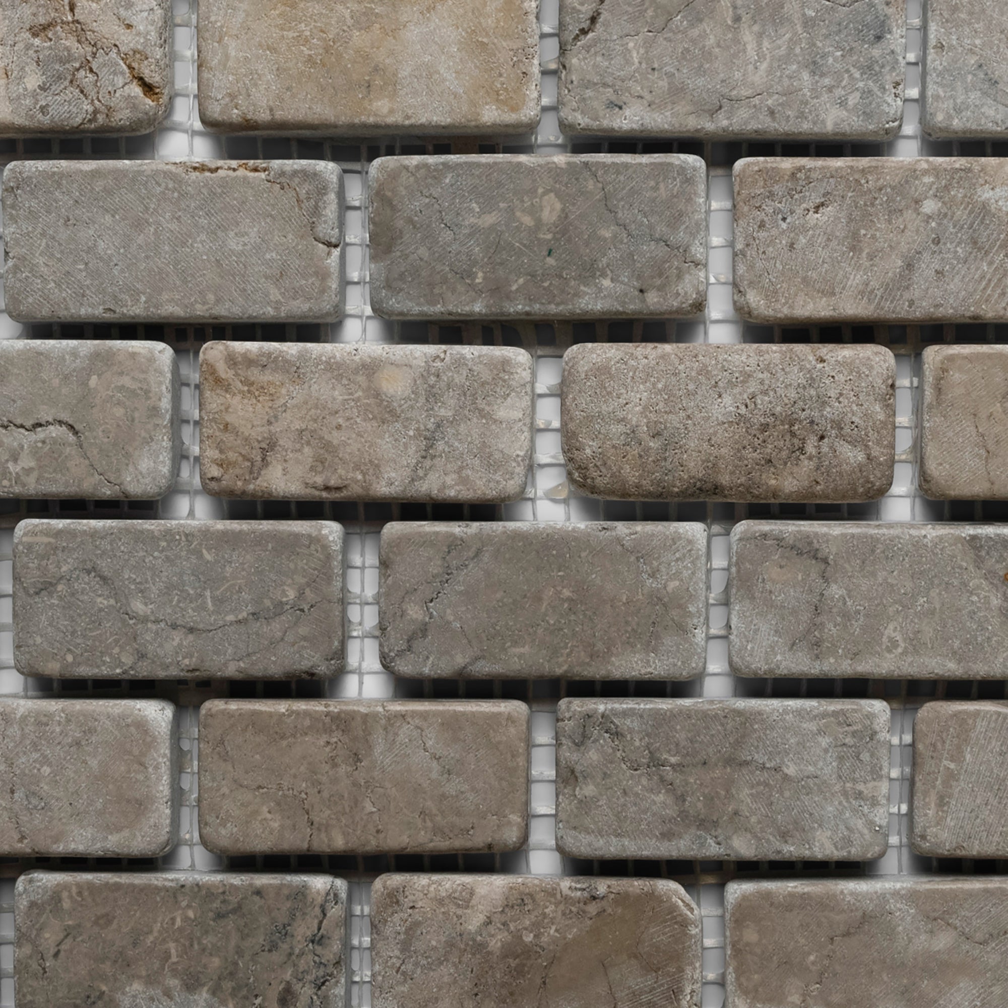 Light Grey Mini Stone Subway Tile - Pebble Tile Shop