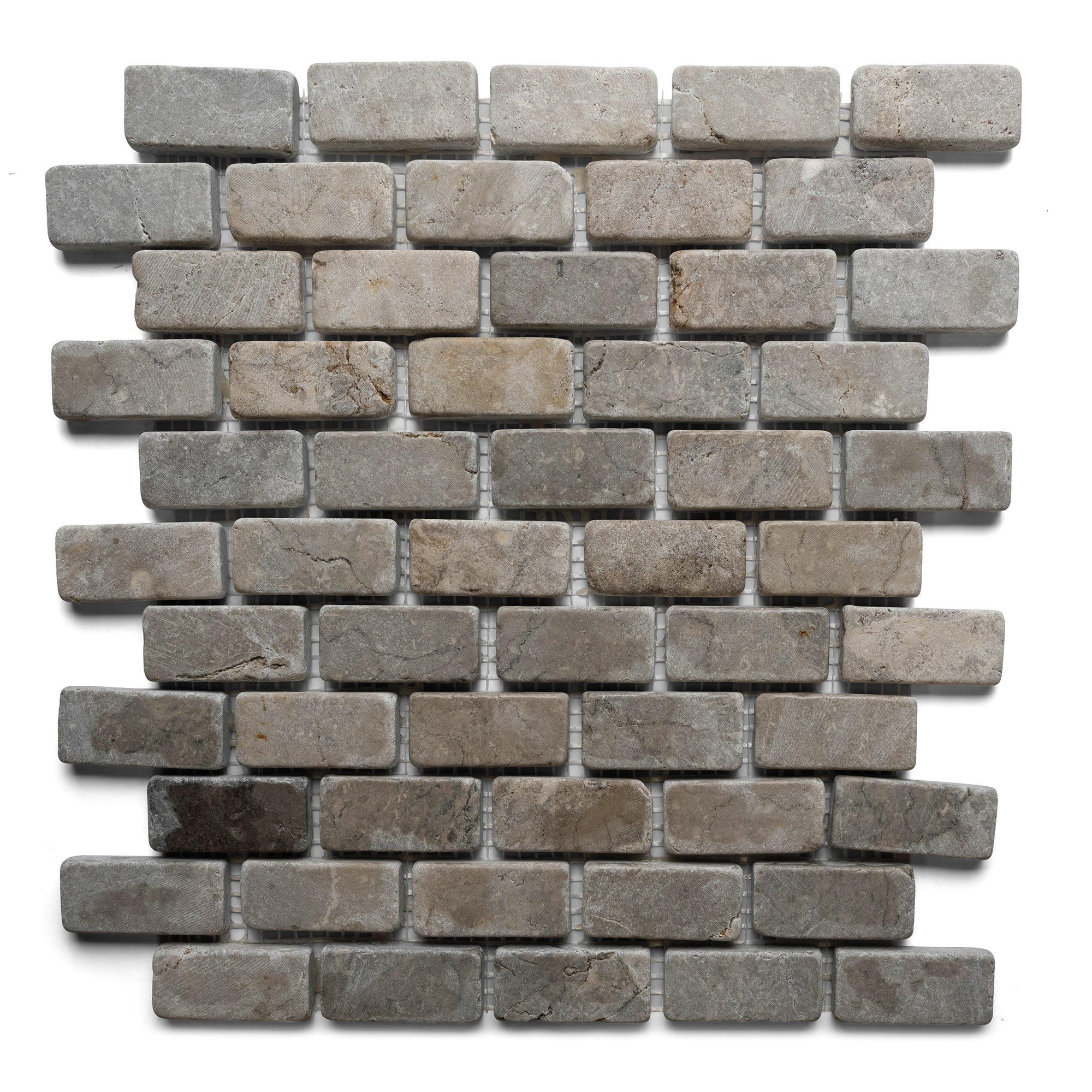 Light Grey Mini Stone Subway Tile - Pebble Tile Shop