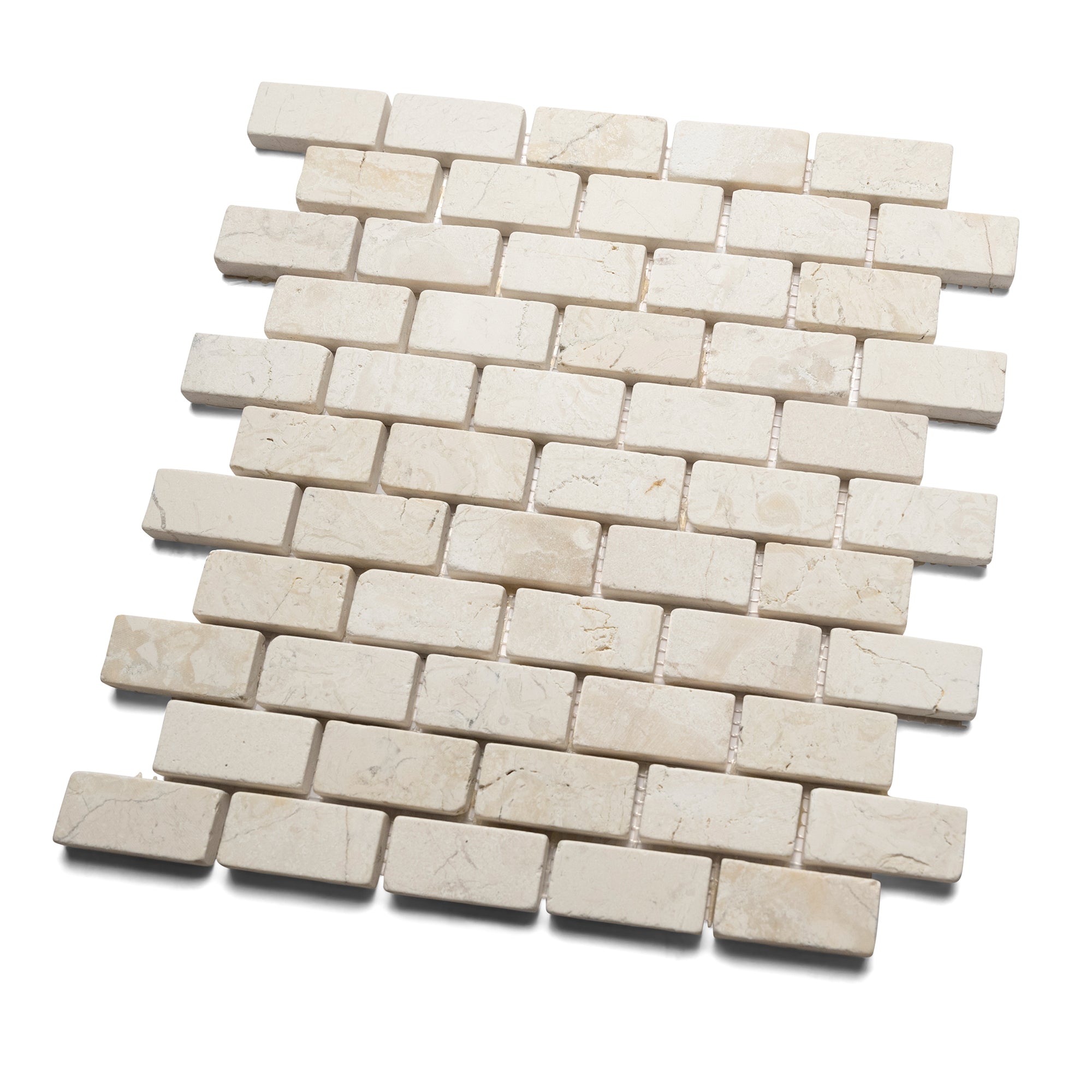 Cream Mini Stone Subway Tile - Pebble Tile Shop