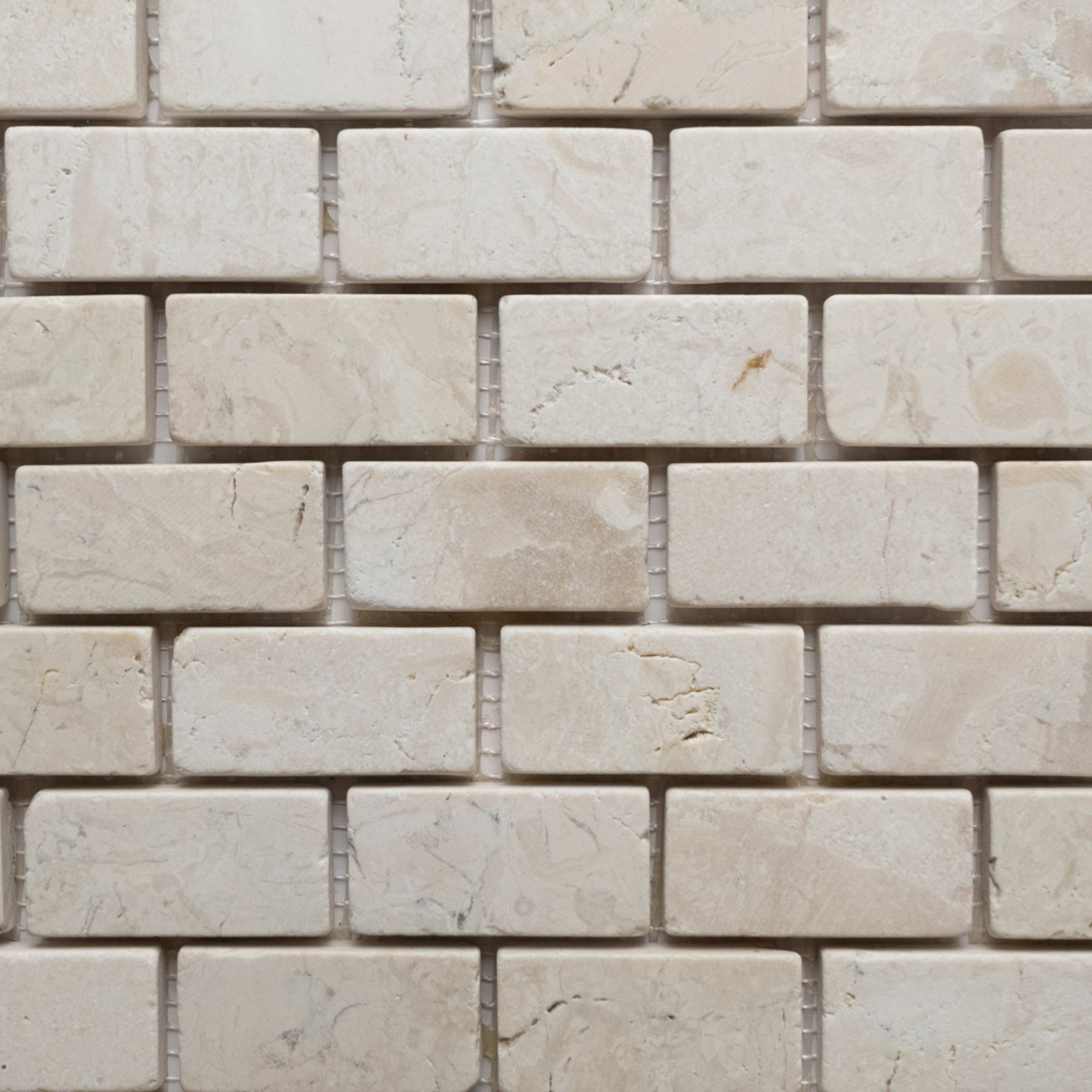 Cream Mini Stone Subway Tile - Pebble Tile Shop