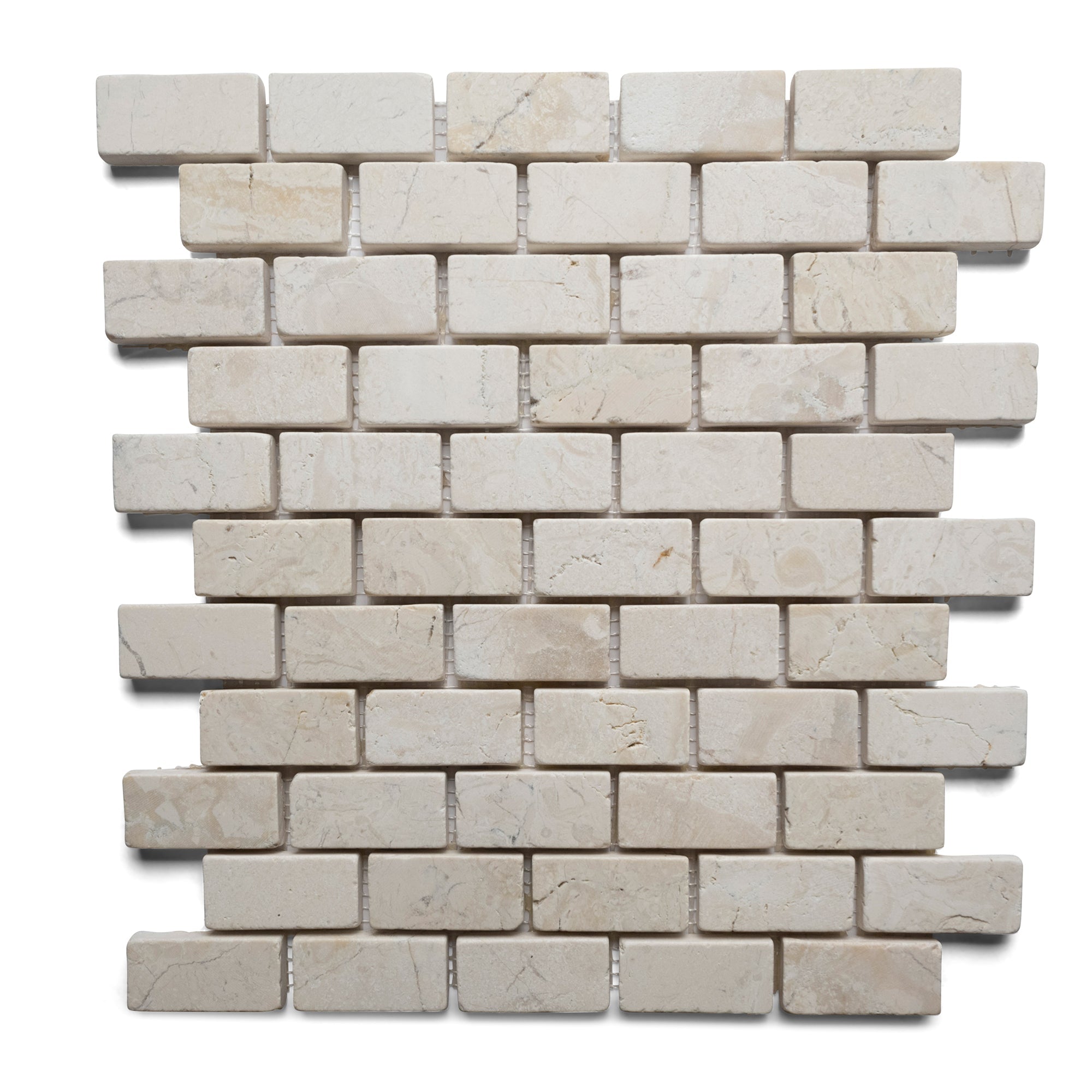 Cream Mini Stone Subway Tile - Pebble Tile Shop