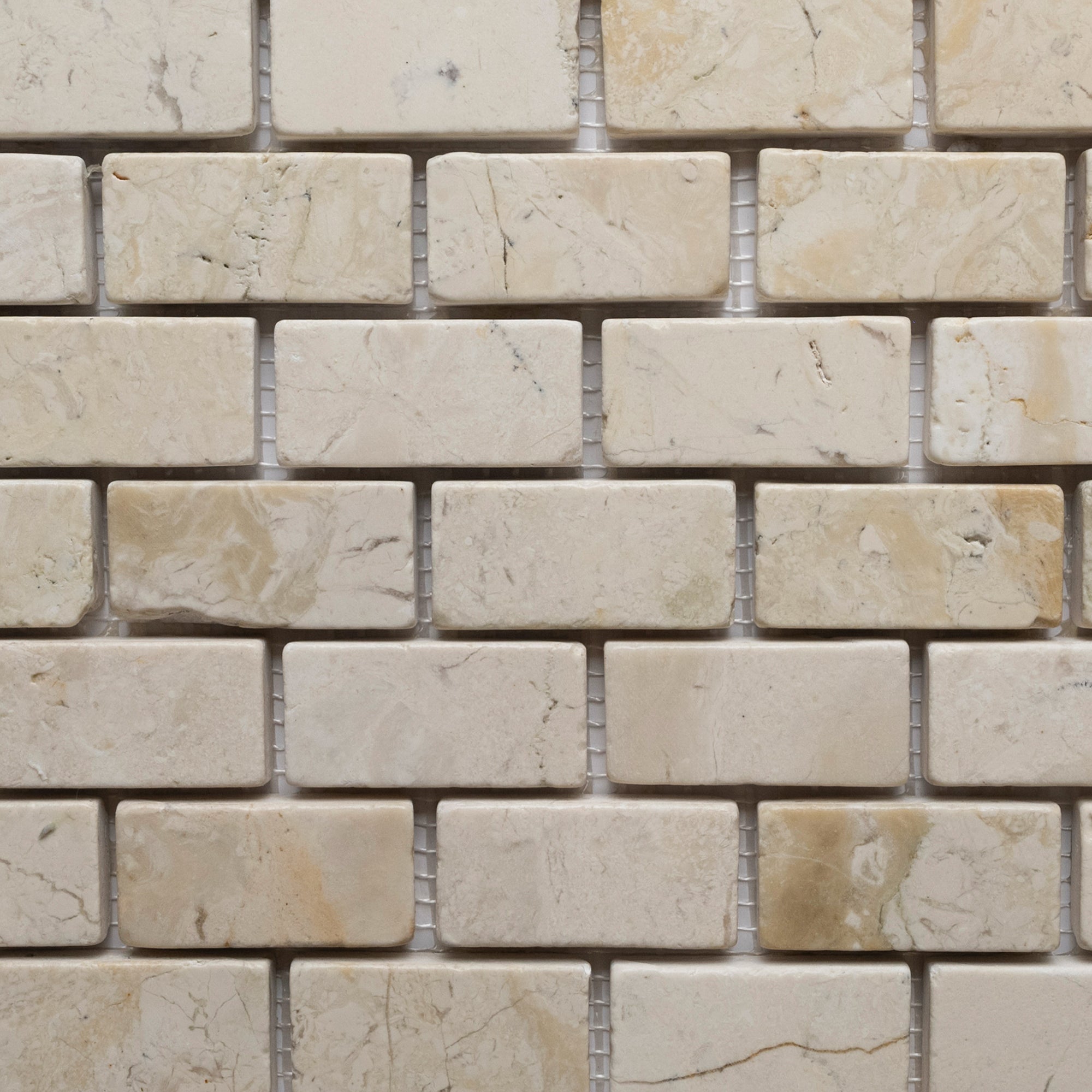 Cream Mini Stone Subway Tile - Pebble Tile Shop