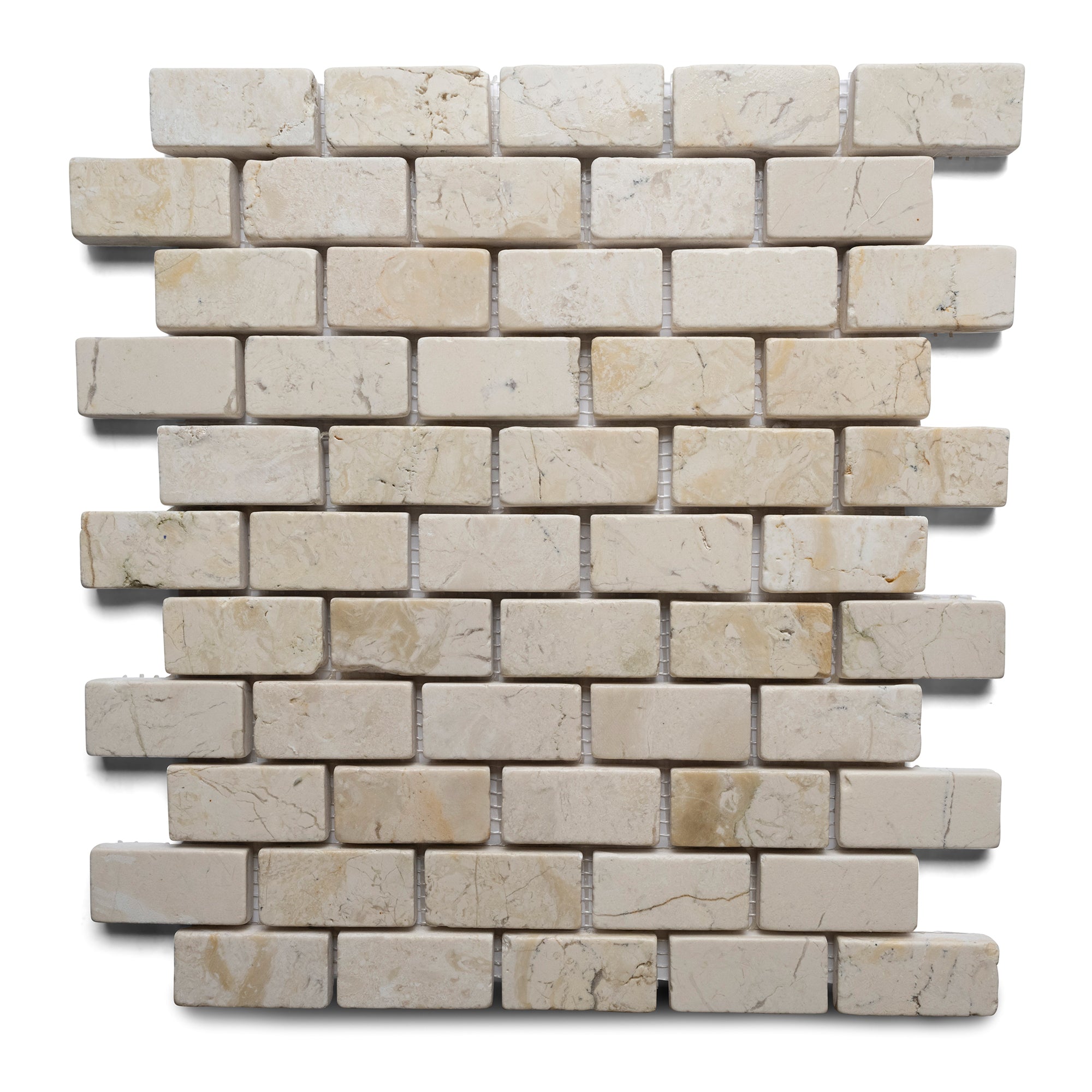 Cream Mini Stone Subway Tile - Pebble Tile Shop