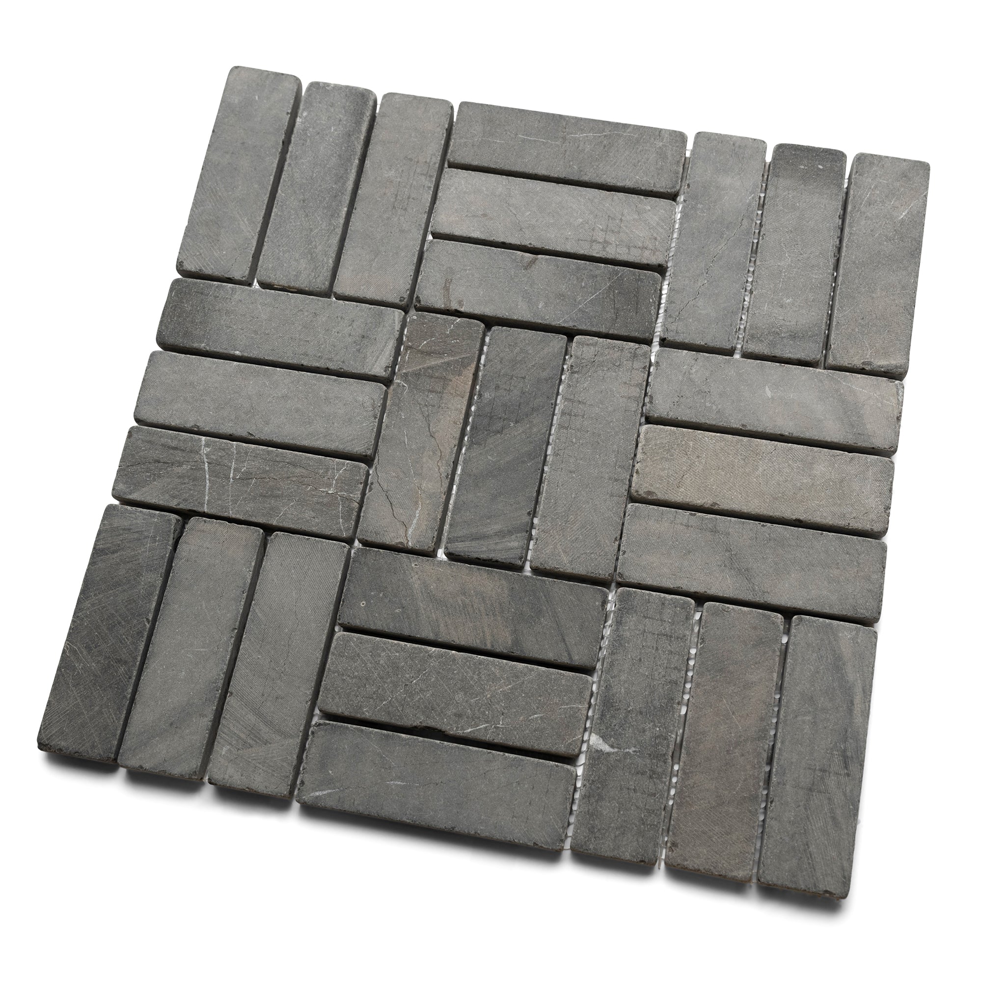 Grey Weave Stone Mosaic Tile - Pebble Tile Shop