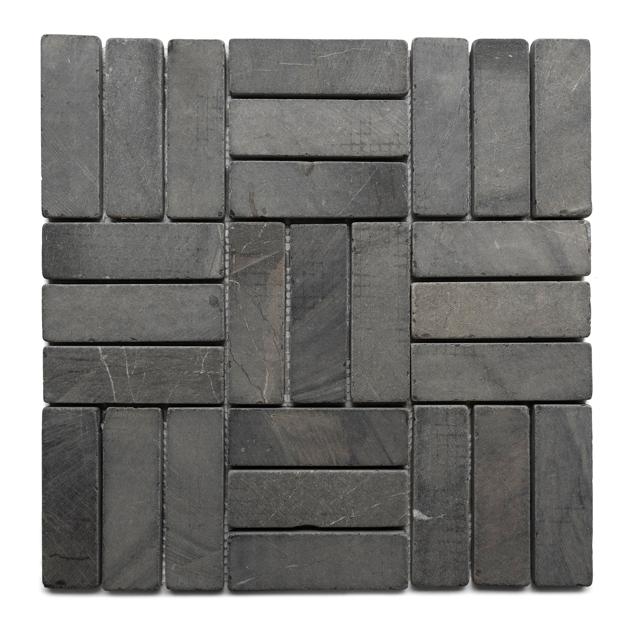 Grey Weave Stone Mosaic Tile - Pebble Tile Shop