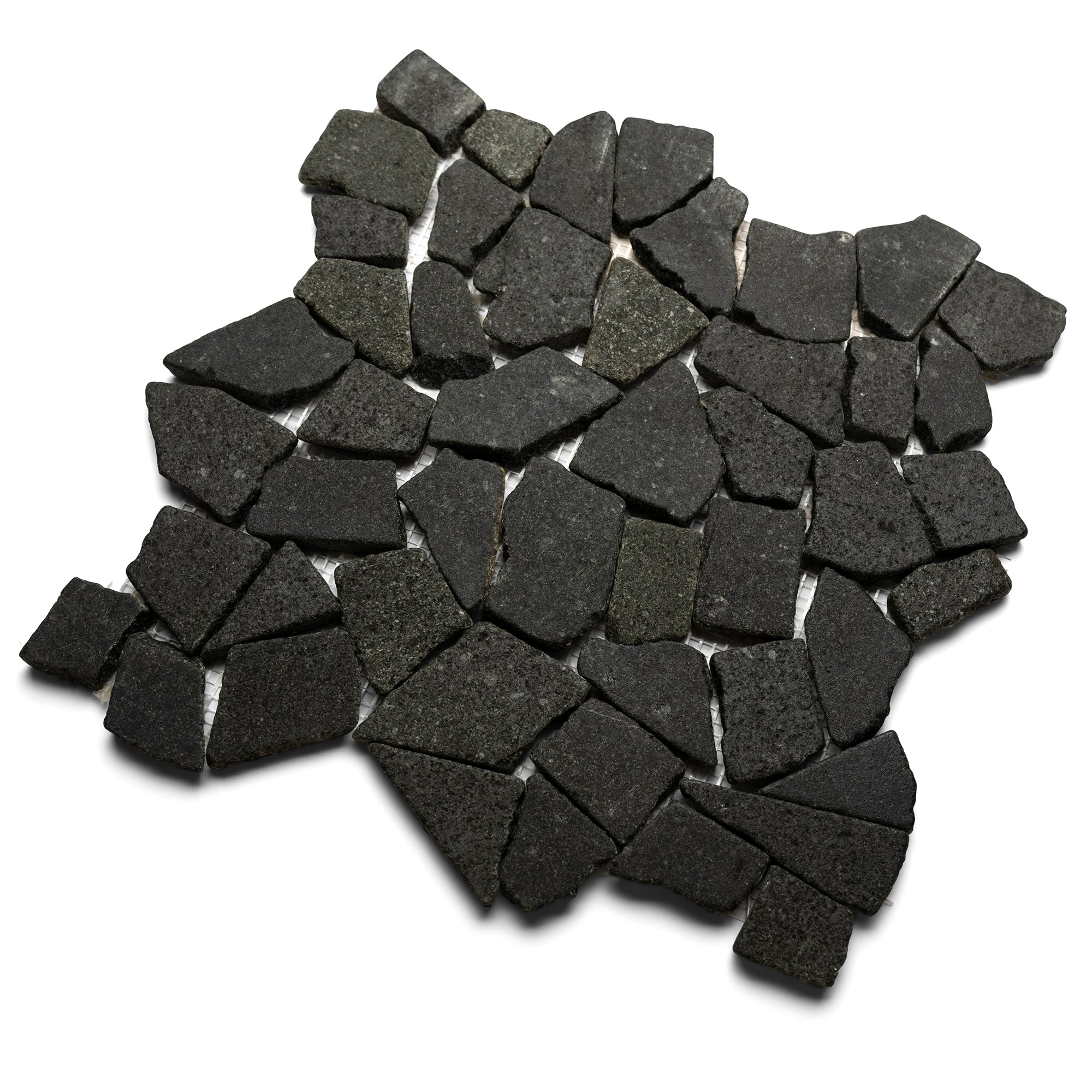 Glazed Black Mosaic Tile - Pebble Tile Shop