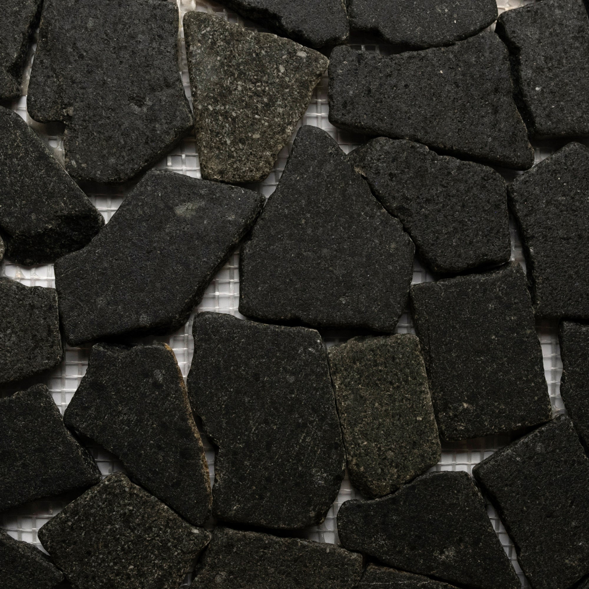 Glazed Black Mosaic Tile - Pebble Tile Shop