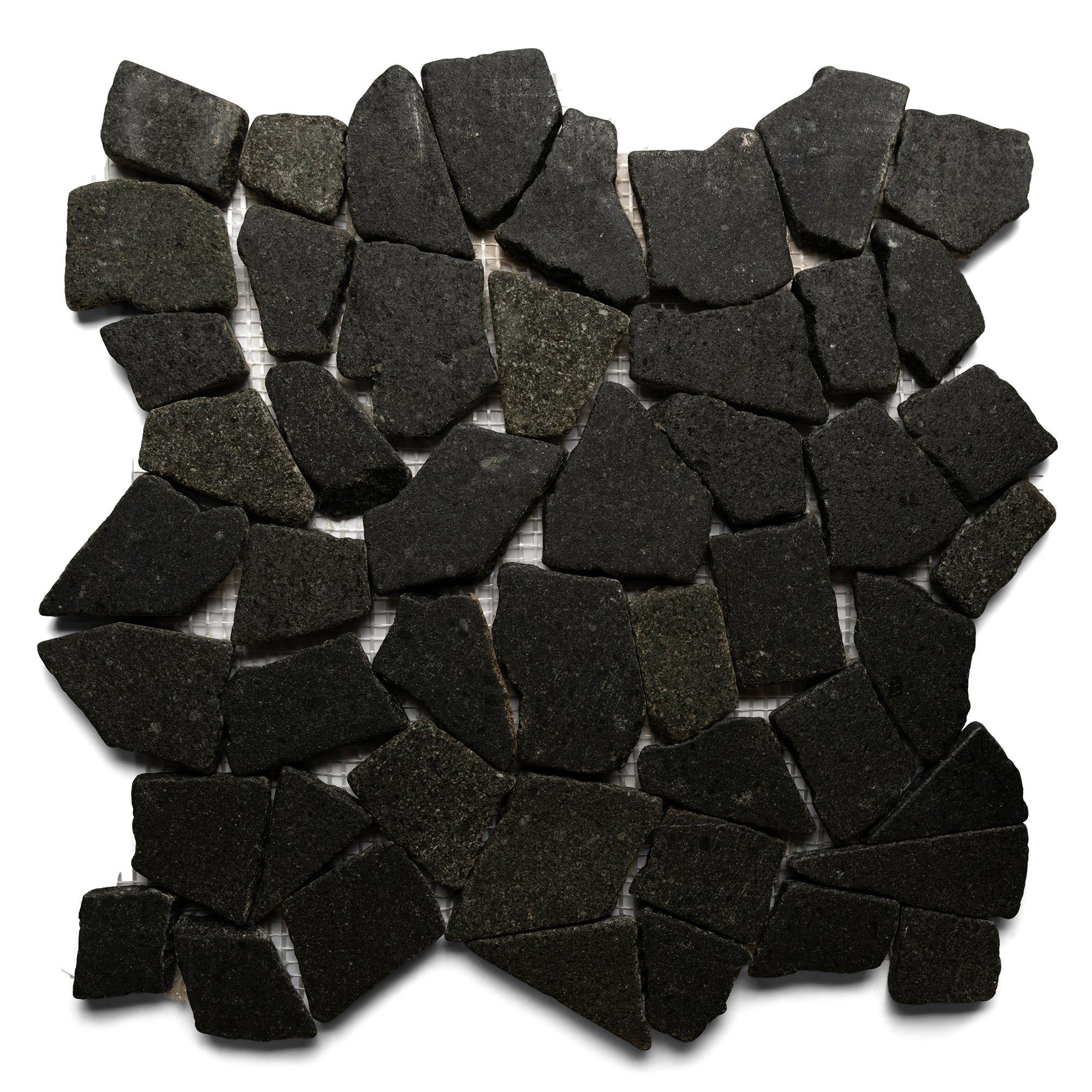 Glazed Black Mosaic Tile - Pebble Tile Shop