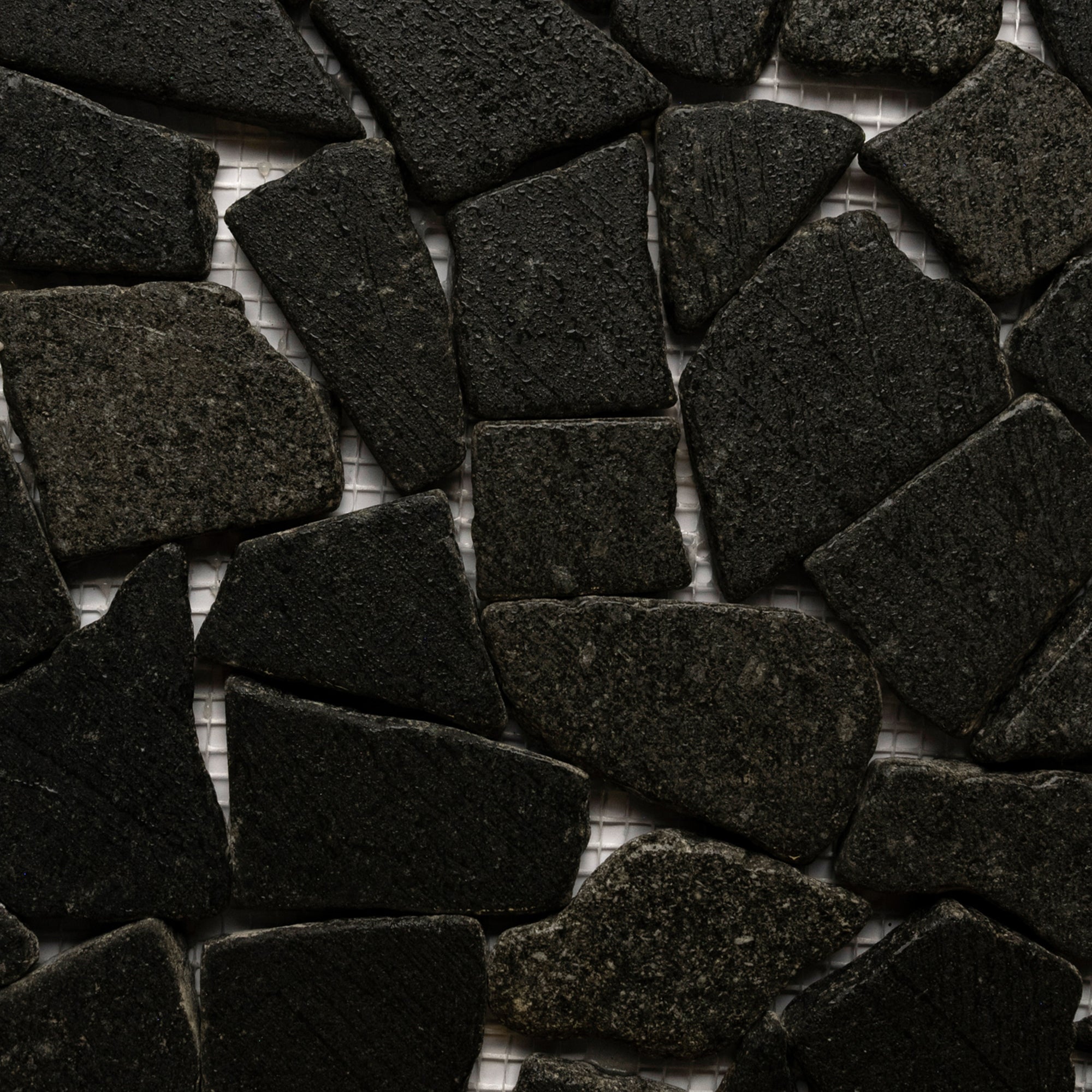 Glazed Black Mosaic Tile - Pebble Tile Shop