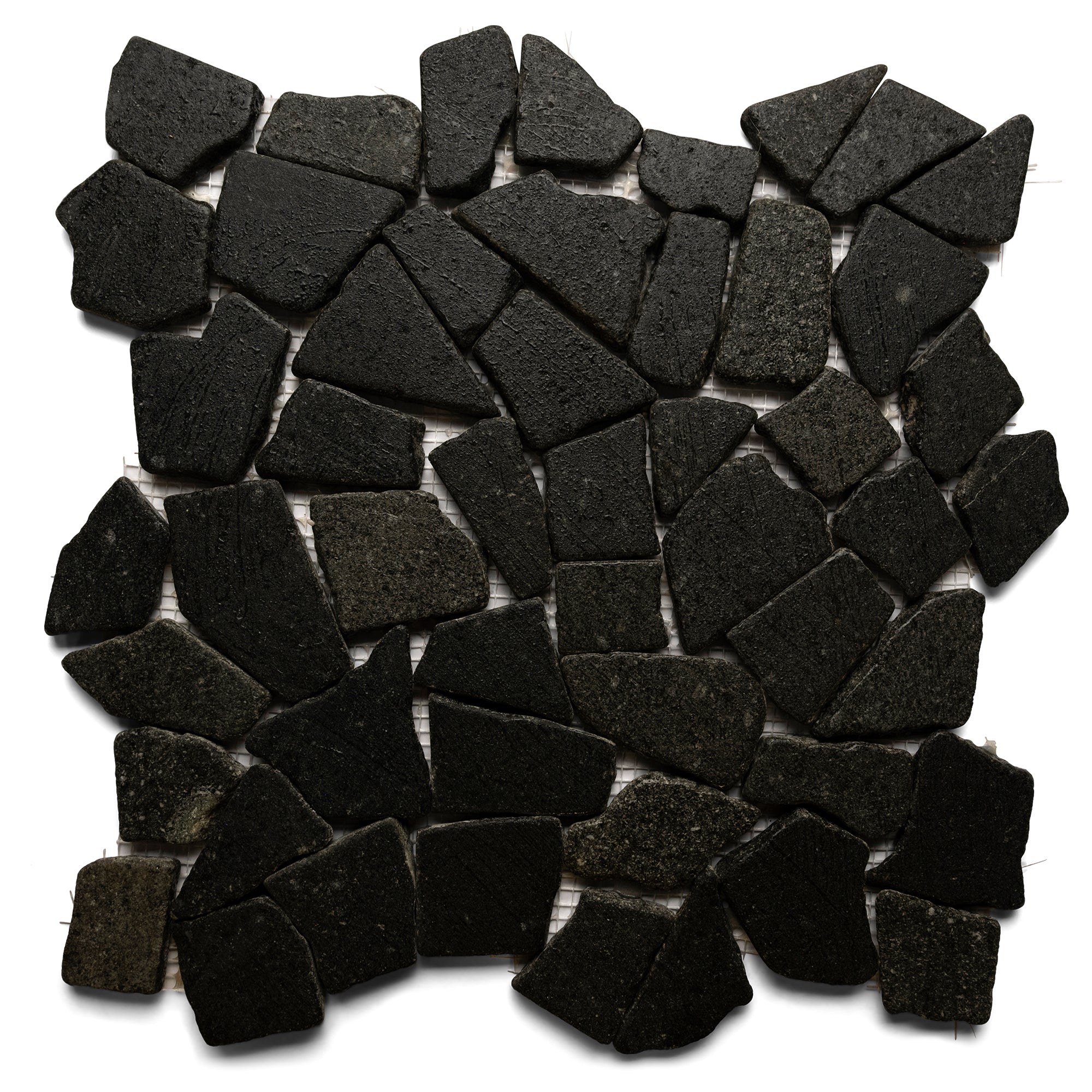 Glazed Black Mosaic Tile - Pebble Tile Shop