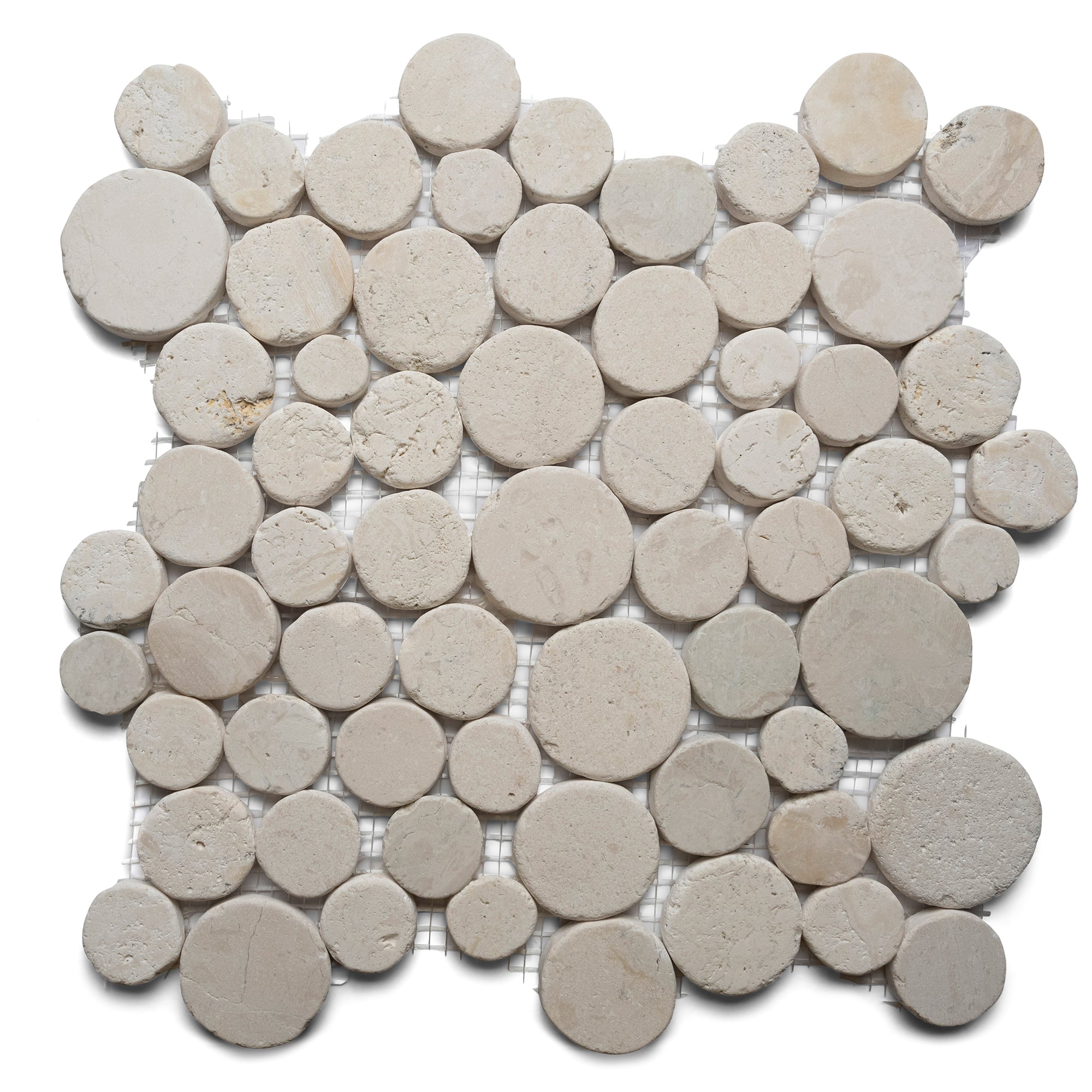 White Moon Mosaic Tile - Pebble Tile Shop