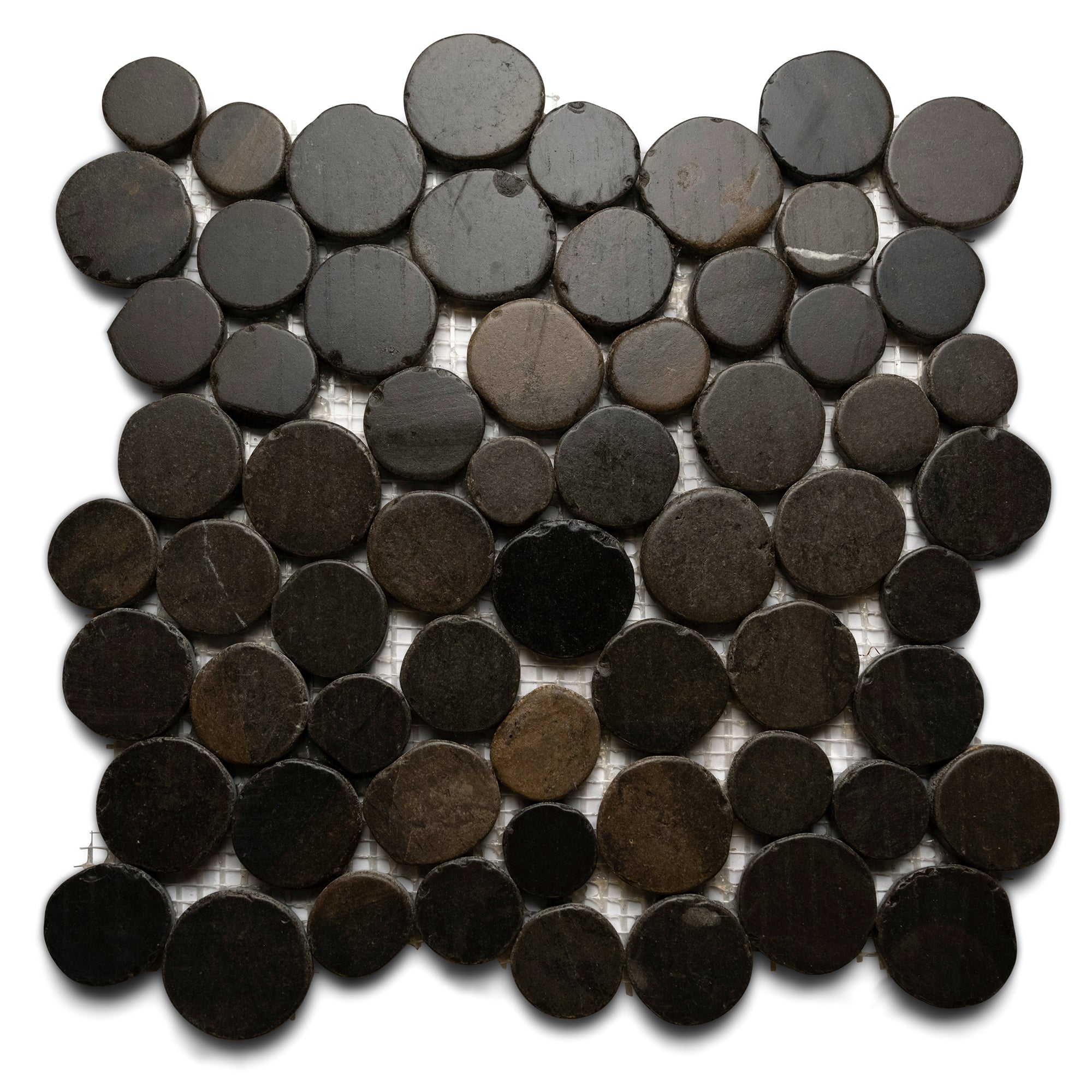 Glazed Grey Moon Mosaic Tile - Pebble Tile Shop