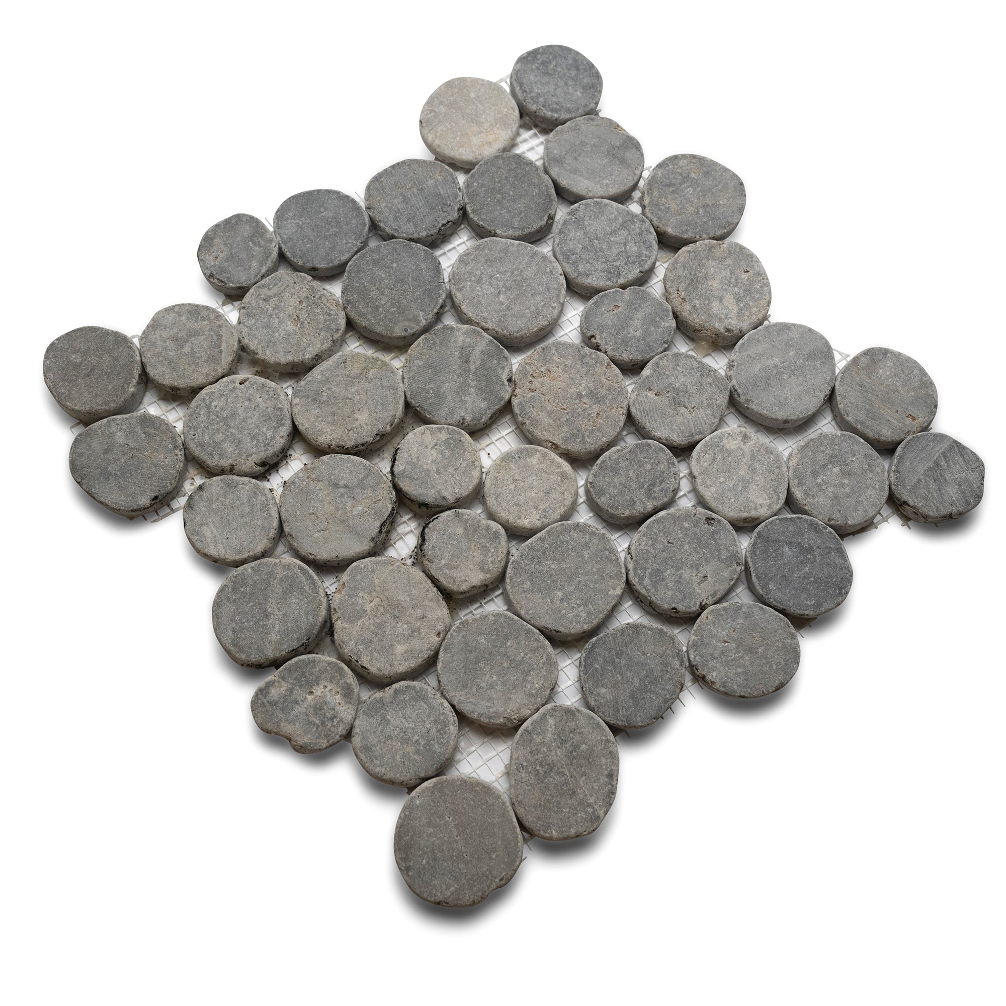 Light Grey Moon Mosaic Tile - Pebble Tile Shop