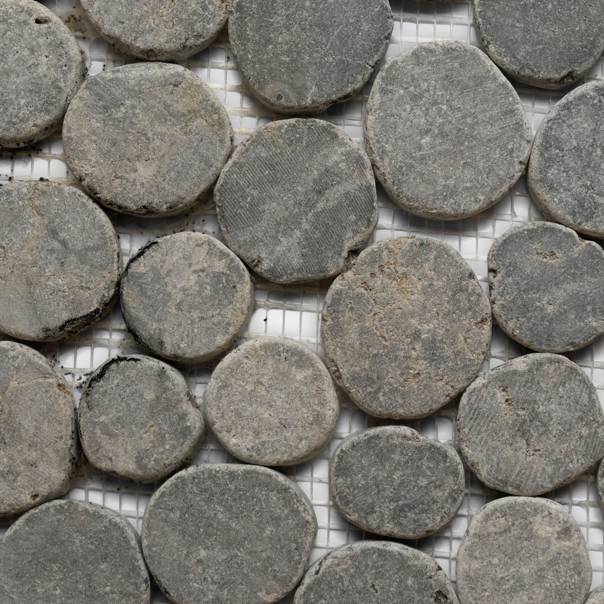 Light Grey Moon Mosaic Tile - Pebble Tile Shop