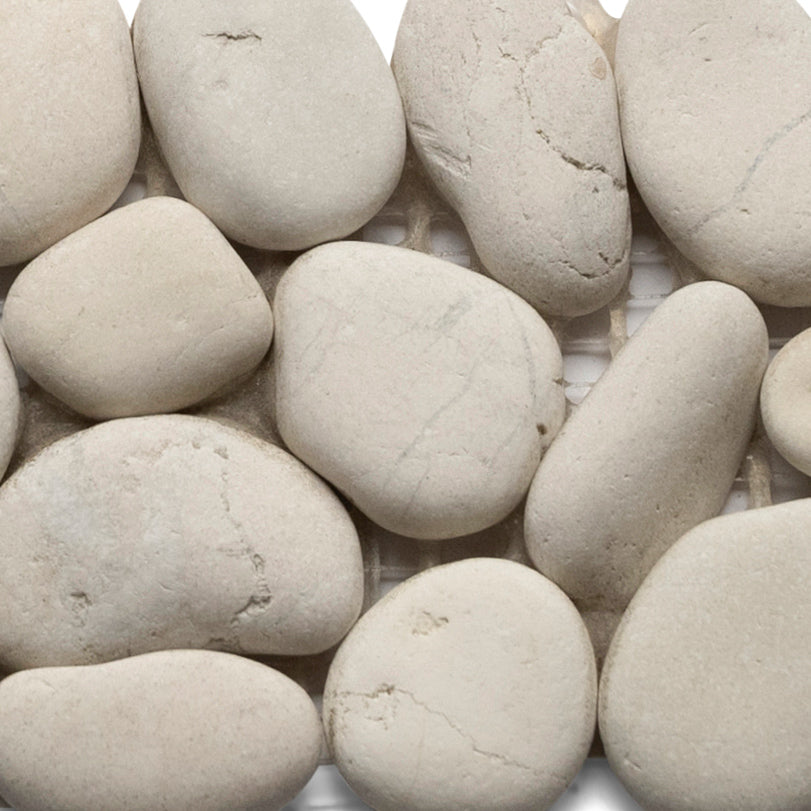 White Pebble Tile Border - Pebble Tile Shop