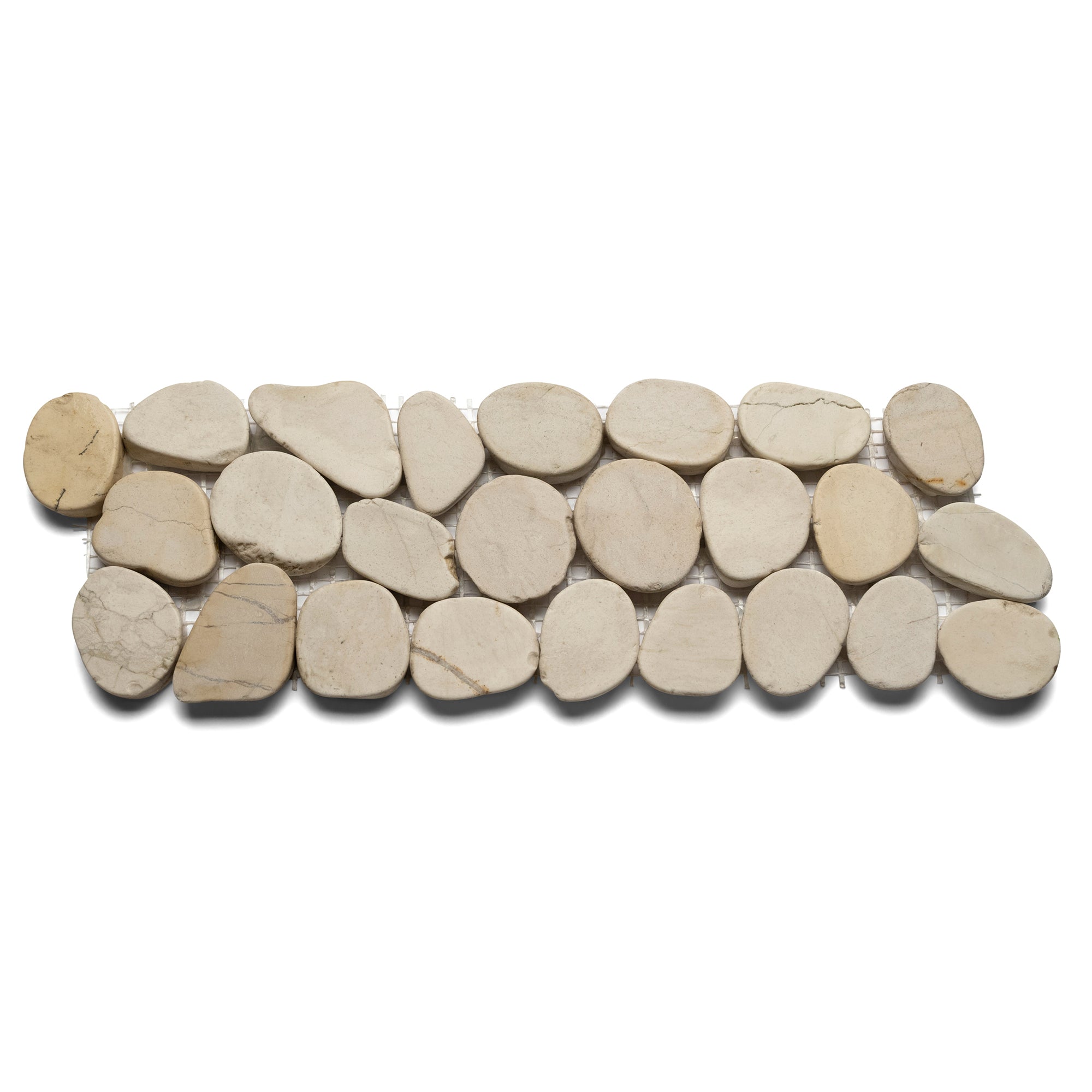 Sliced White Pebble Tile Border - Pebble Tile Shop