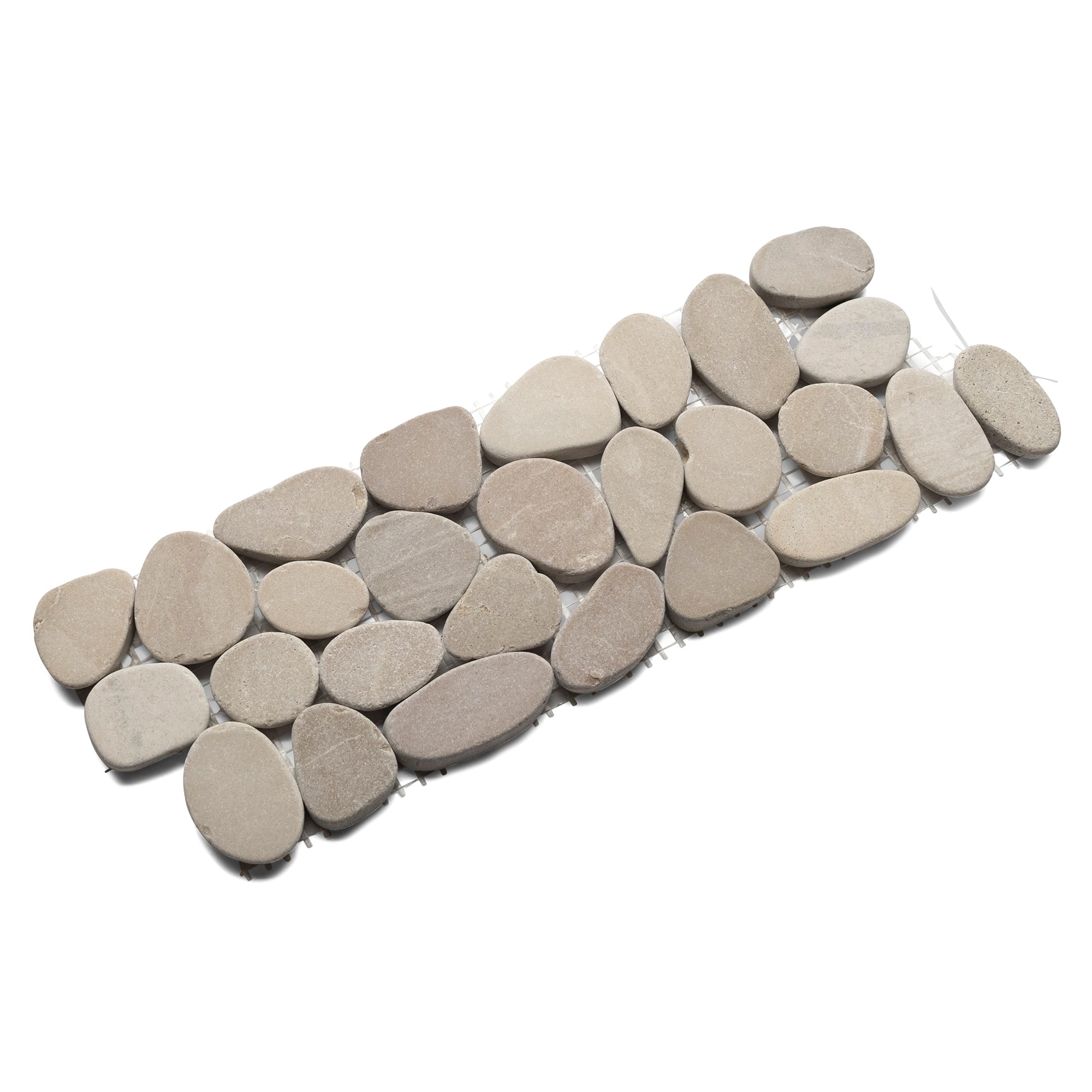 Sliced Java Tan Pebble Tile Border - Pebble Tile Shop