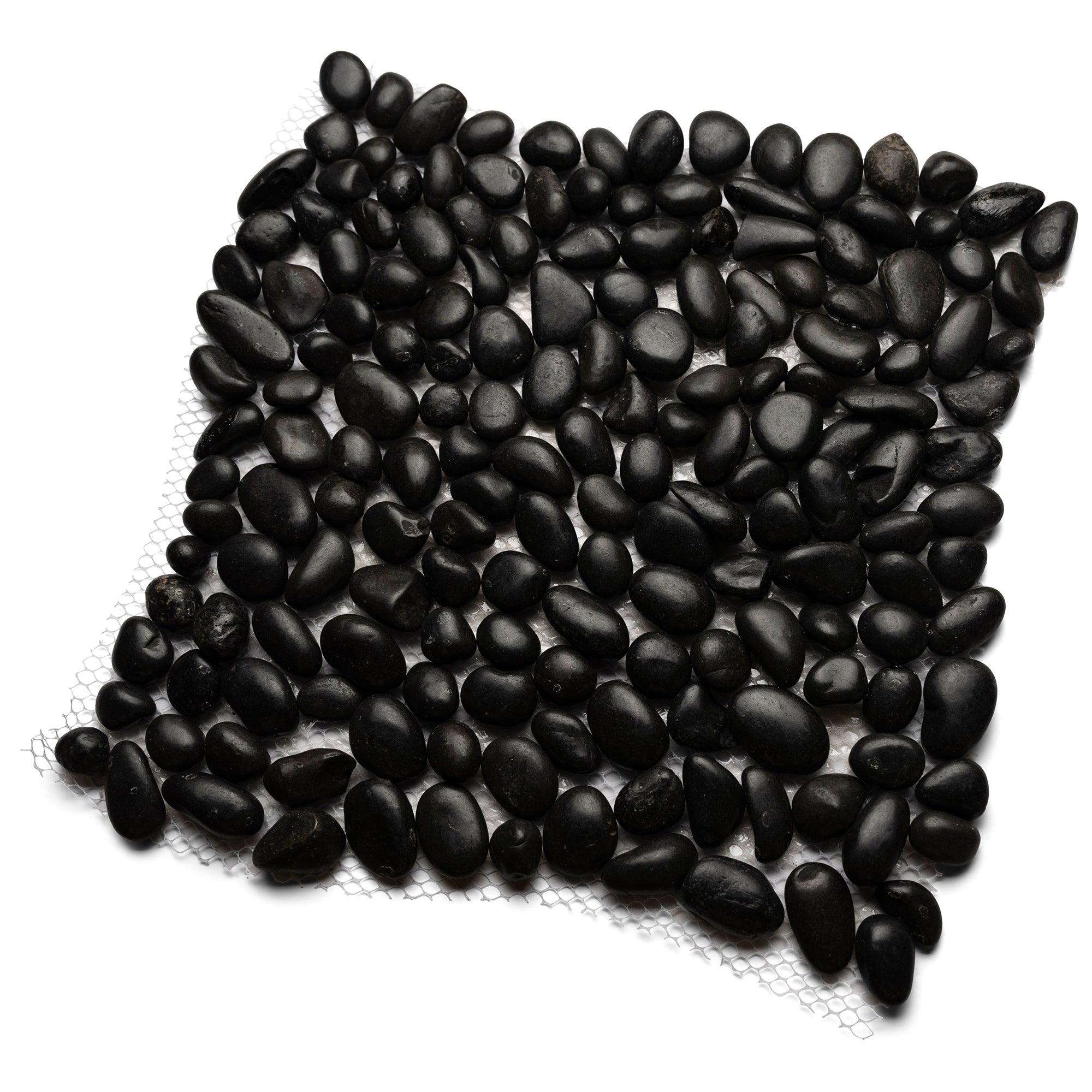 Mini Polished Black Pebble Tile - Pebble Tile Shop