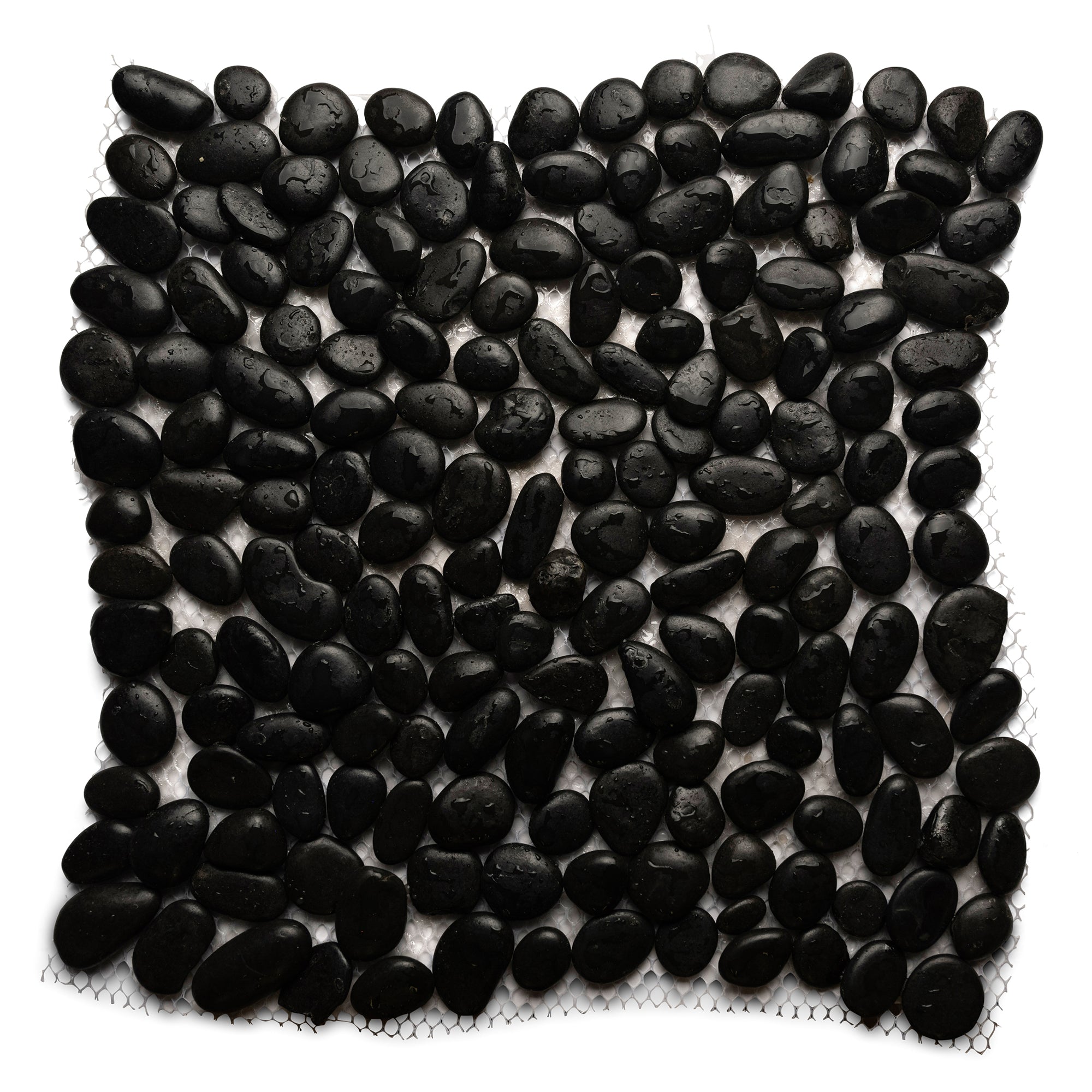 Mini Polished Black Pebble Tile - Pebble Tile Shop