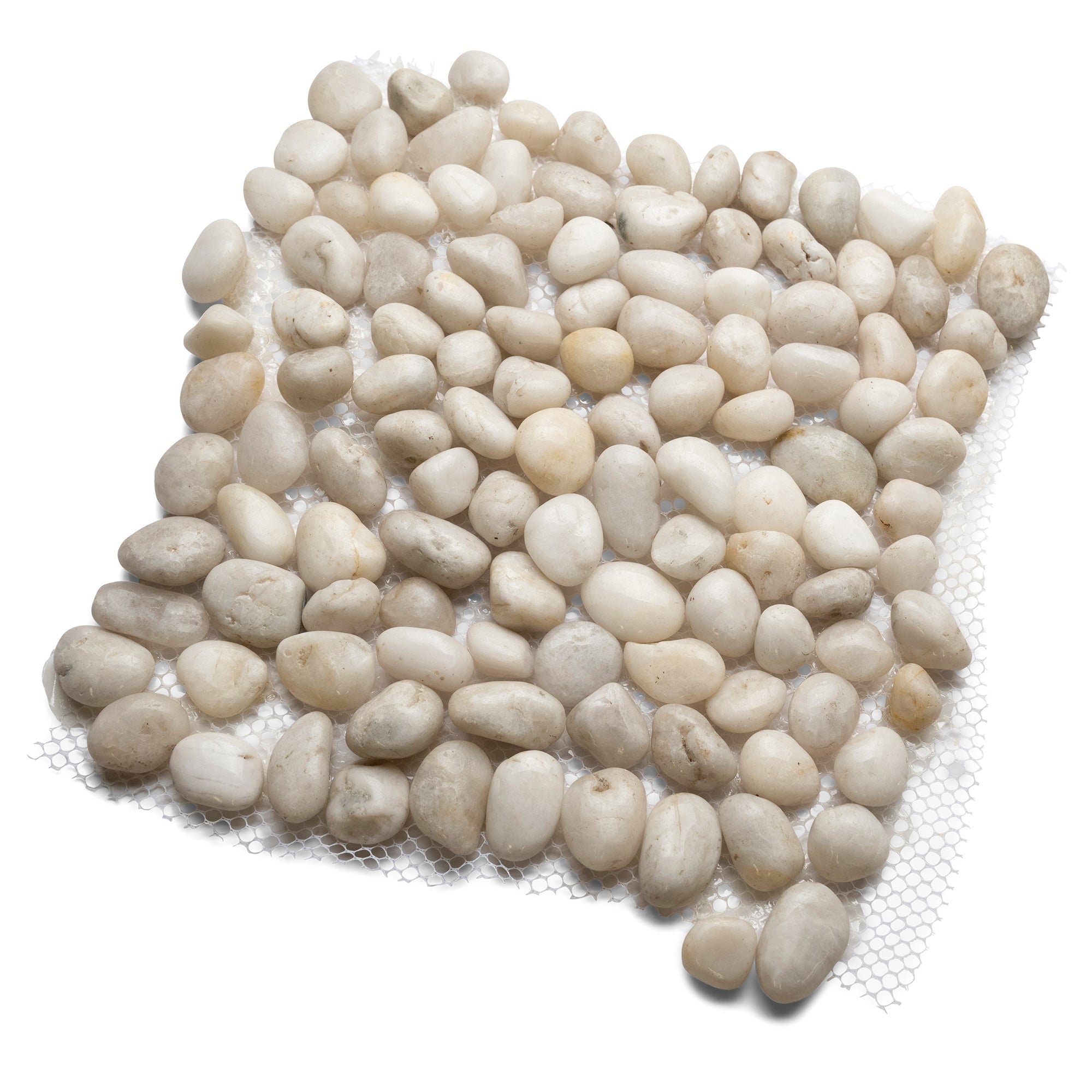 Mini Polished White Pebble Tile - Pebble Tile Shop